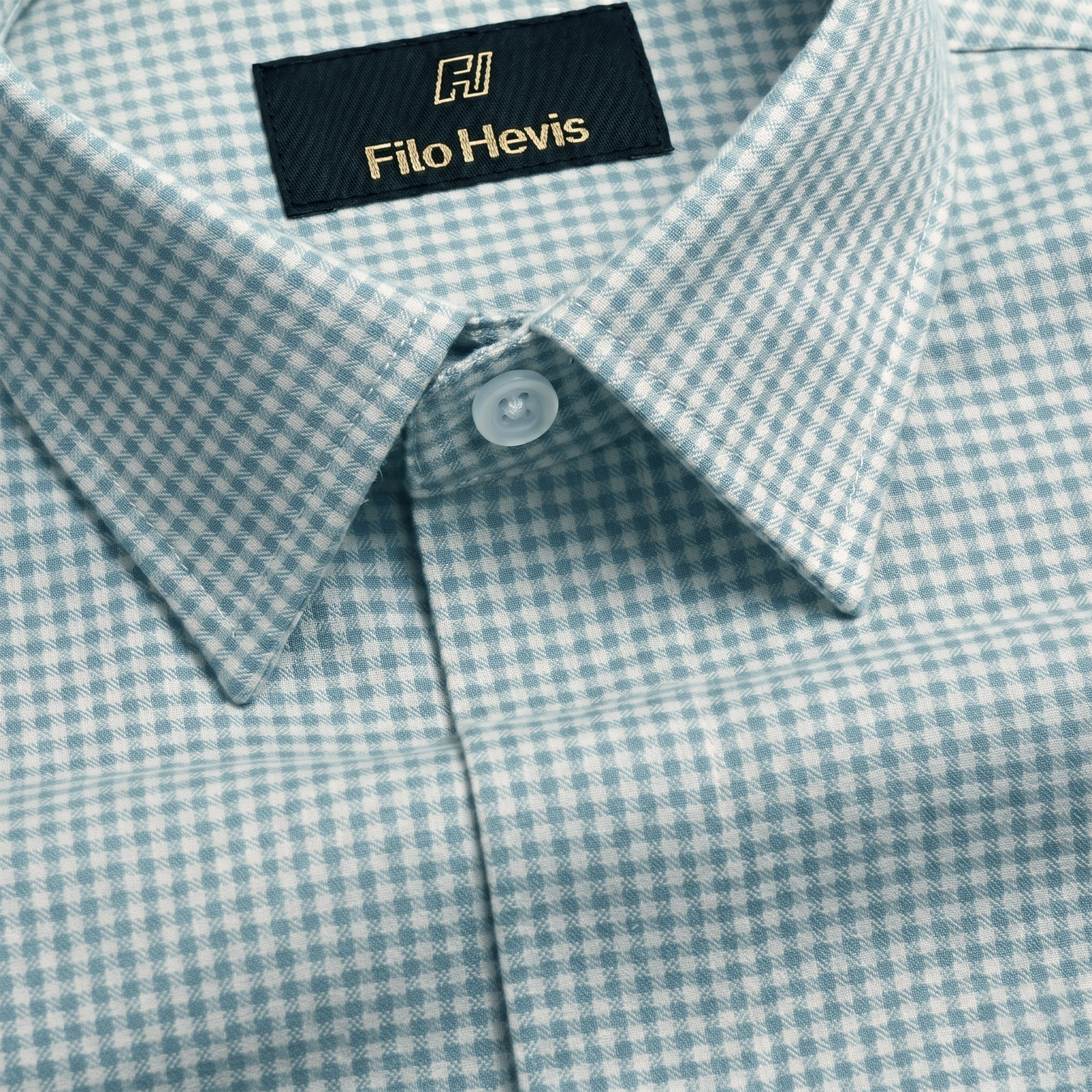 Men's Cotton Check Shirt-Sky, Regular Fit, All-Day Comfort