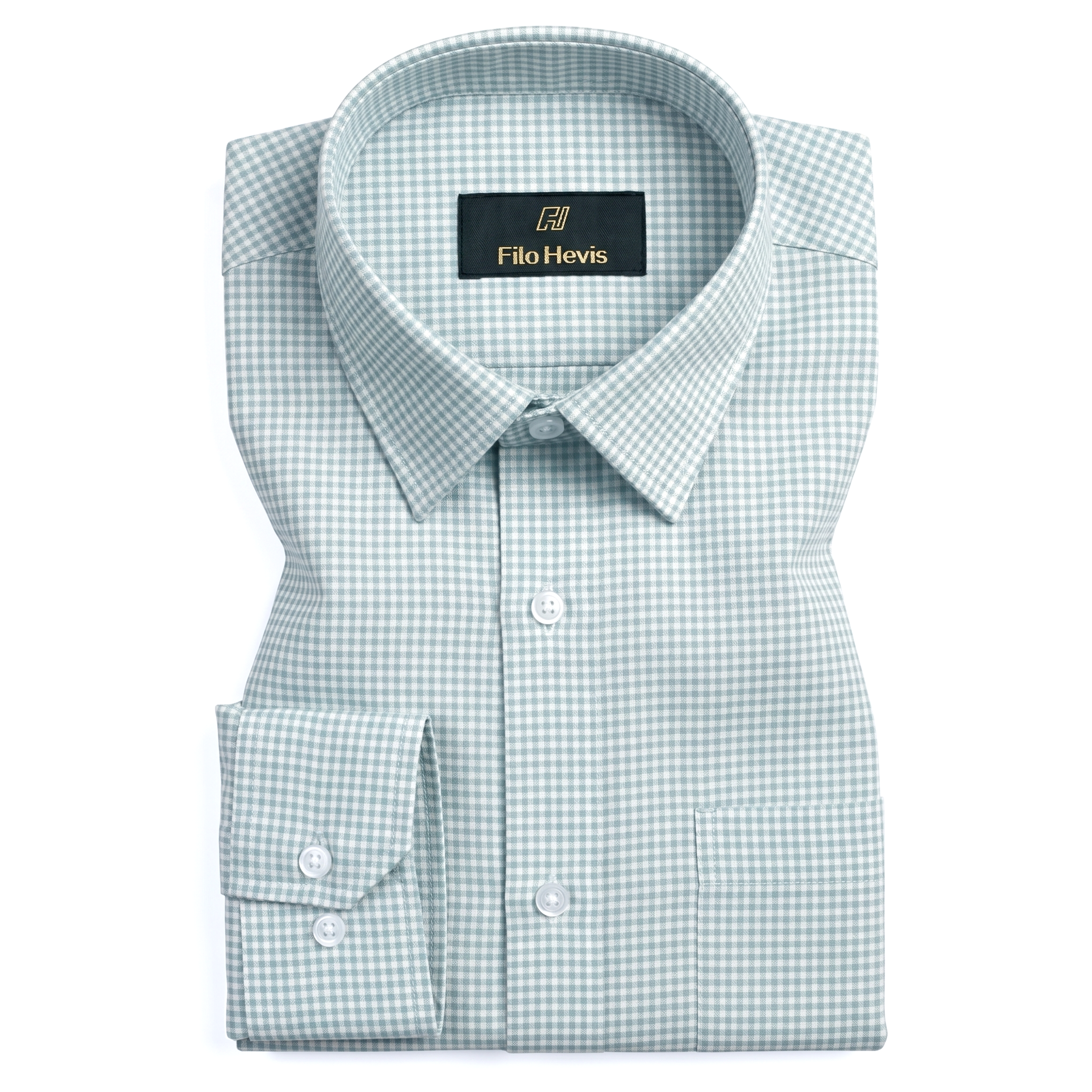 Men's Cotton Check Shirt-Sky, Regular Fit, All-Day Comfort