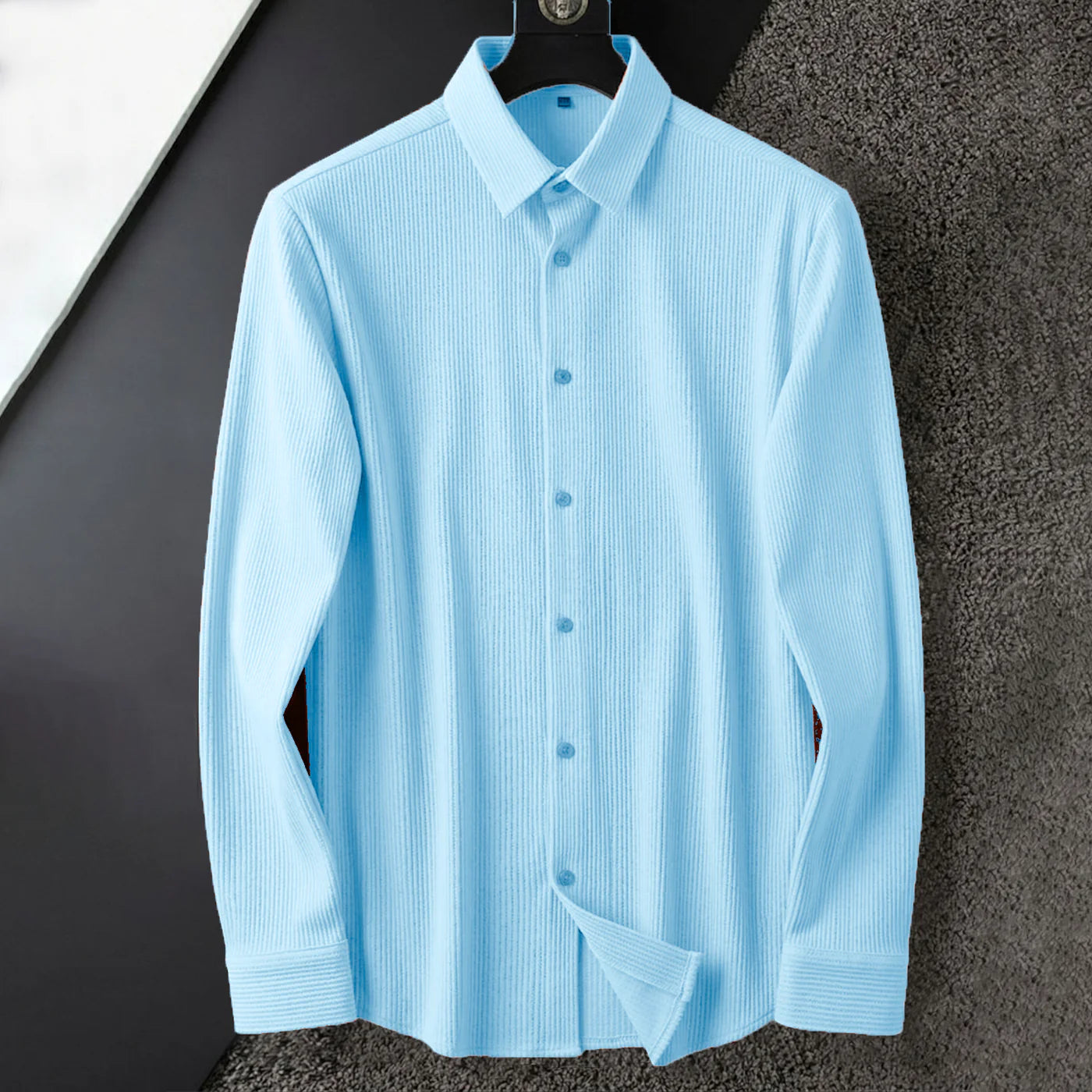 full sleeve sky blue corduroy shirt