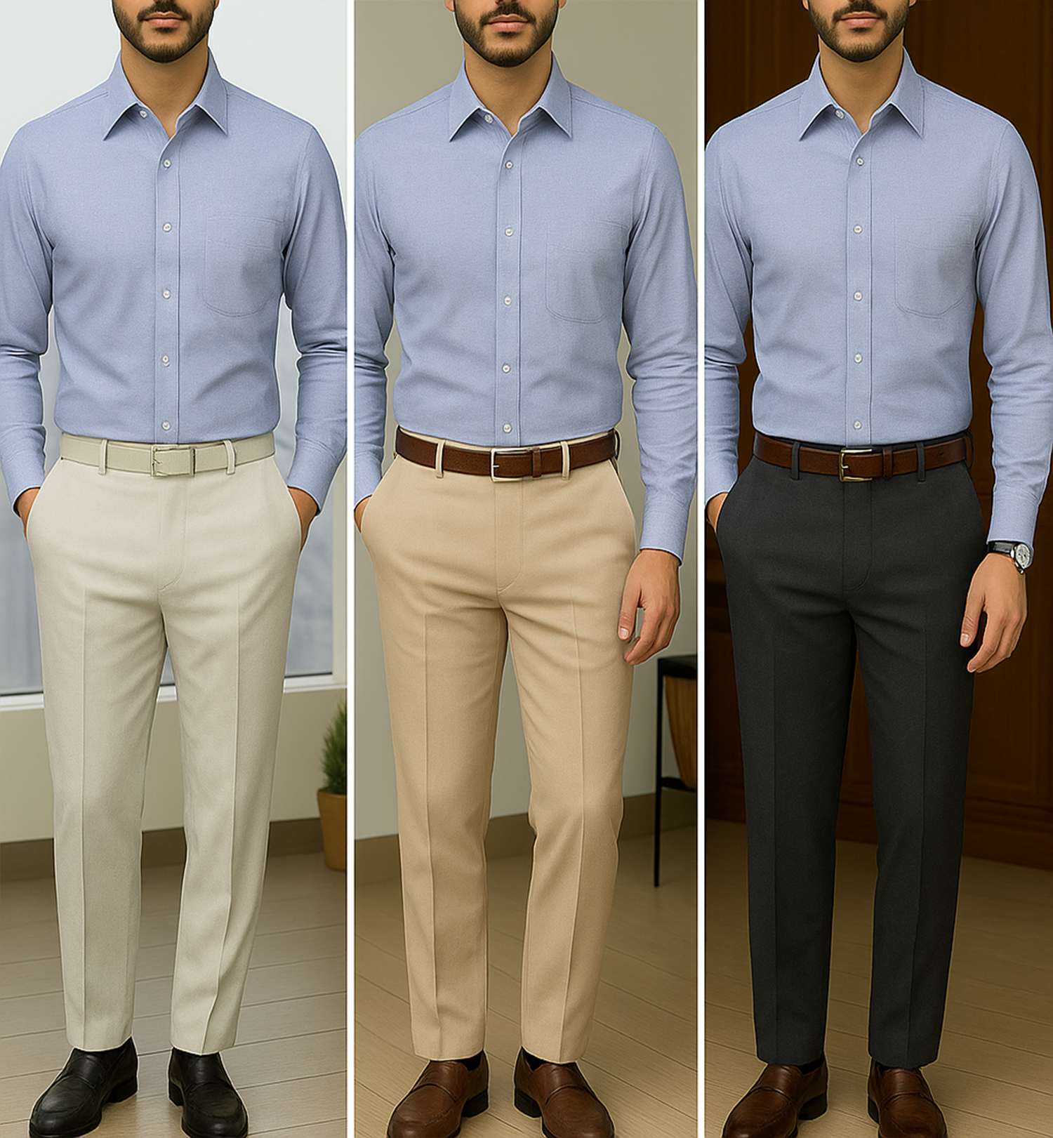 Filafil Fabric Regular Fit Single Pocket Formal Shirt Full Sleeve -Sky