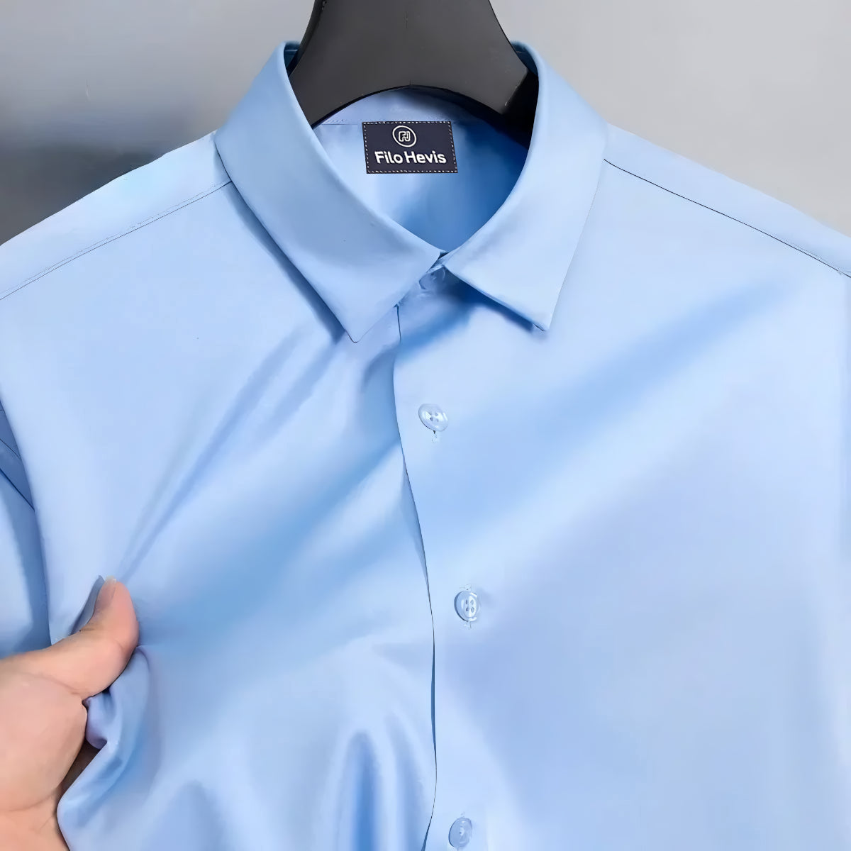 Men's Satin Lycra formal  Full Sleeve shirt Sky Blue