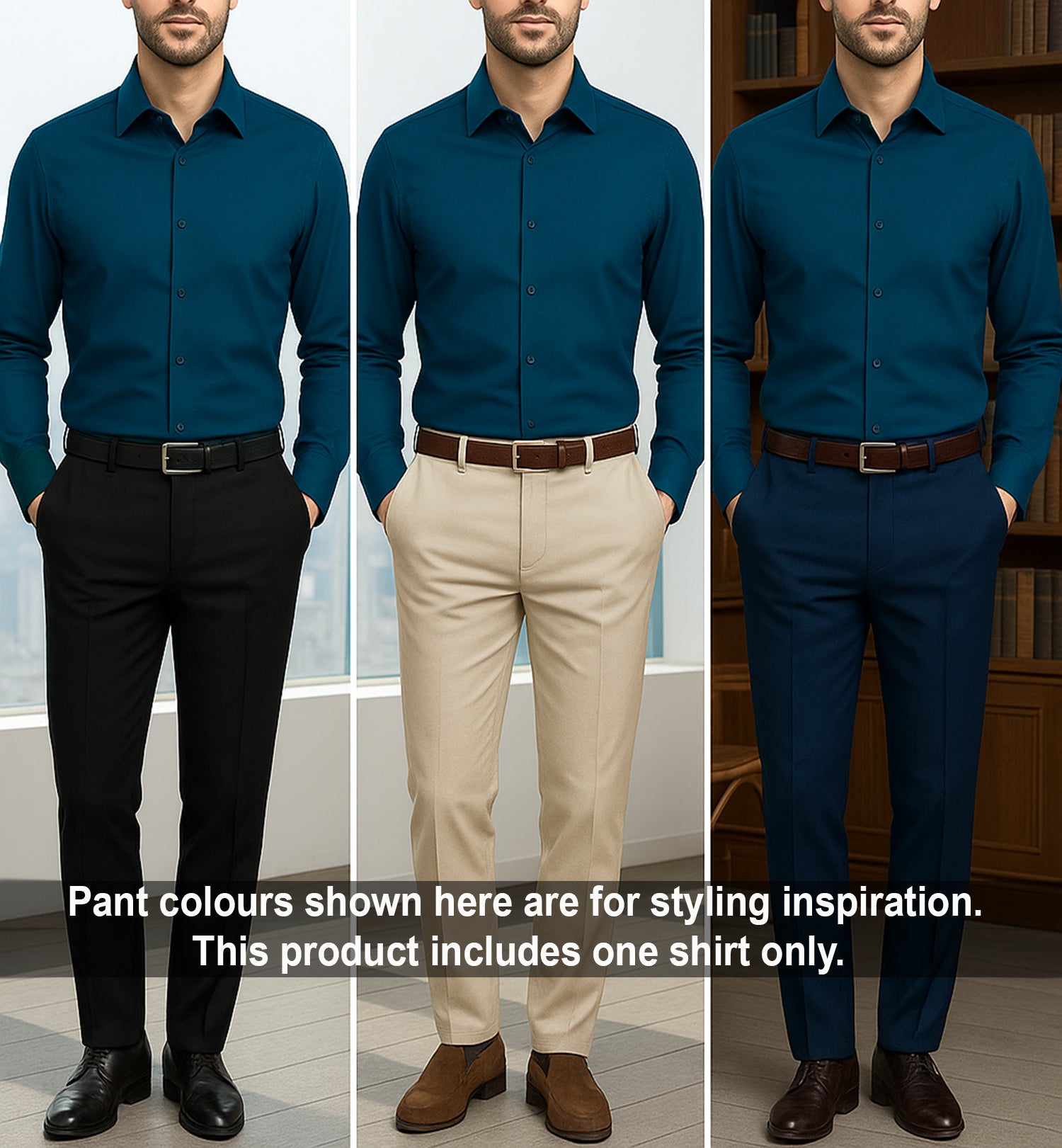 Men's Satin Lycra formal  Full Sleeve shirt Teal Blue
