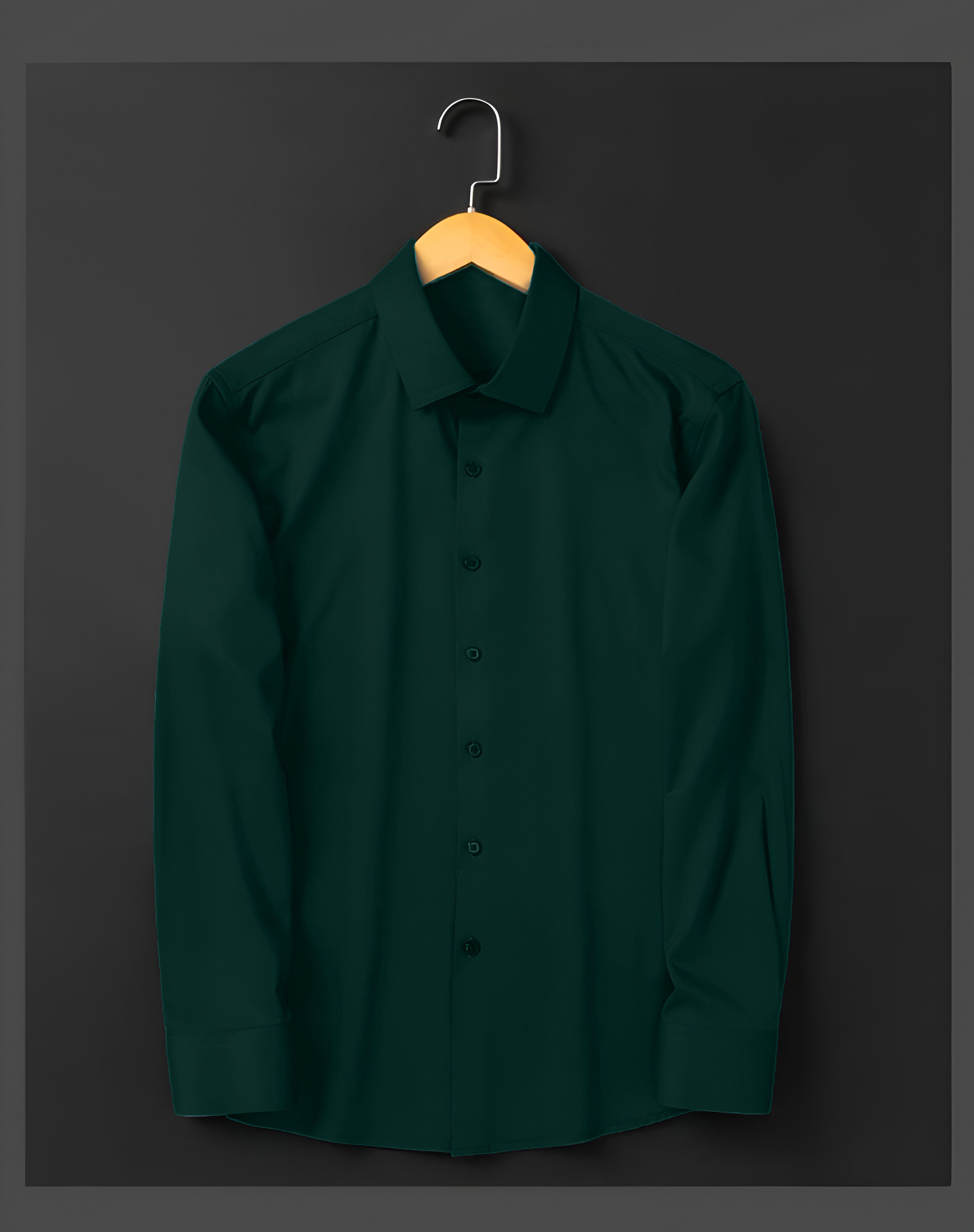Men's Formal Regular Fit Cotton Full Sleeve Shirt-TEAL GREEN