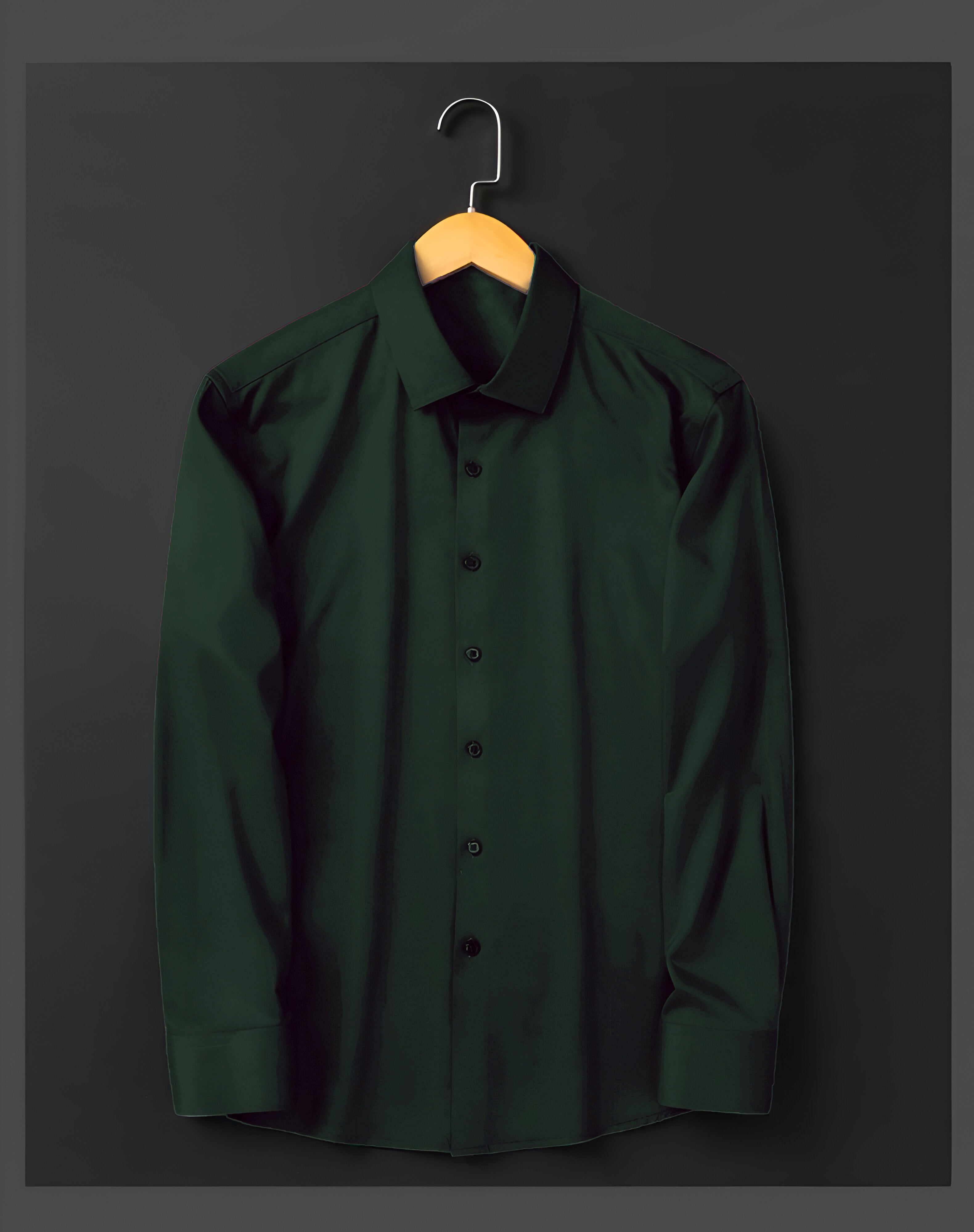 Men's Formal Regular Fit Cotton Full Sleeve Shirt-TEAL GREEN