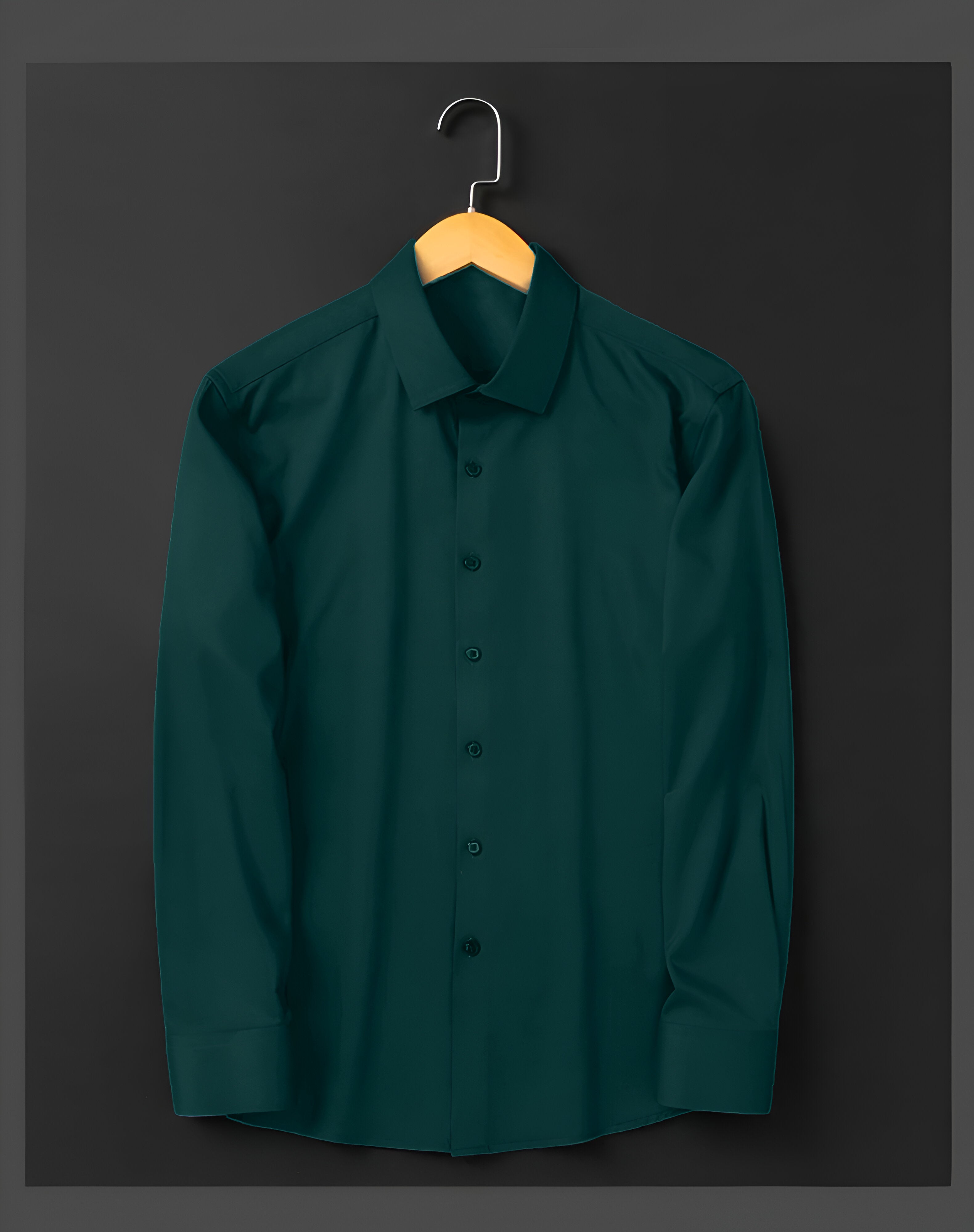 MENS FORMAL REGULAR FITTING FULL SLEEVE SHIRT-TEAL GREEN