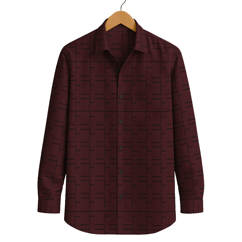 PRINTED SHIRTS | FORMAL & CASUAL SHIRTS FOR MEN | PRINTS SHIRT-MAROON
