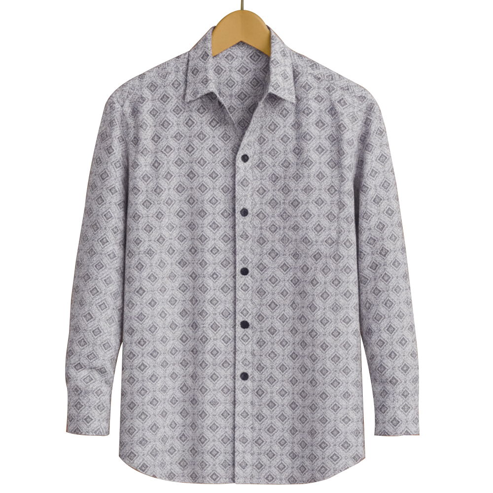PRINTED SHIRTS | FORMAL & CASUAL SHIRTS FOR MEN | FILO HEVIS GEOMETRIC PRINTS SHIRT COLLECTION-Beige