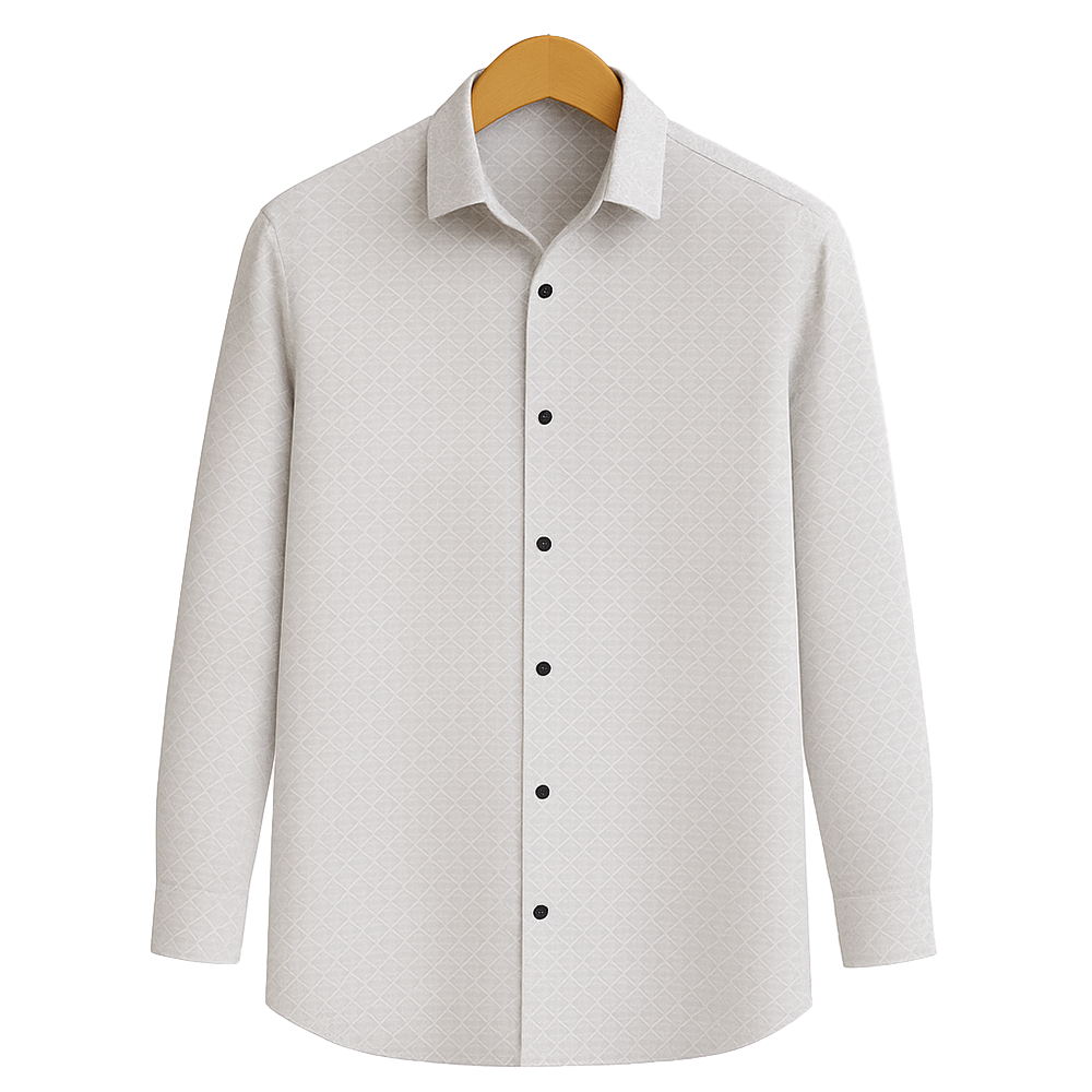 PRINTED SHIRTS | FORMAL & CASUAL SHIRTS FOR MEN | FILO HEVIS GEOMETRIC PRINTS SHIRT COLLECTION-White
