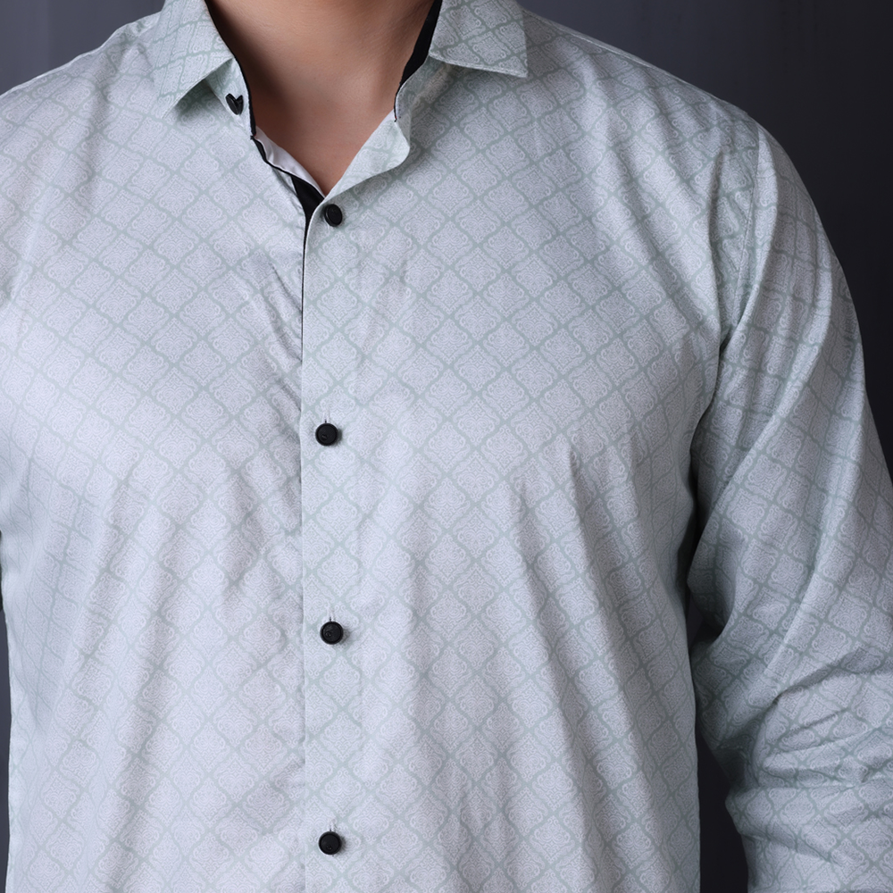 PRINTED SHIRTS | FORMAL & CASUAL SHIRTS FOR MEN | FILO HEVIS GEOMETRIC PRINTS SHIRT COLLECTION-Blue