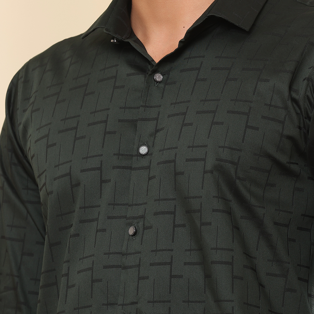 PRINTED SHIRTS | FORMAL & CASUAL SHIRTS FOR MEN | PRINTS SHIRT-DARK GREEN