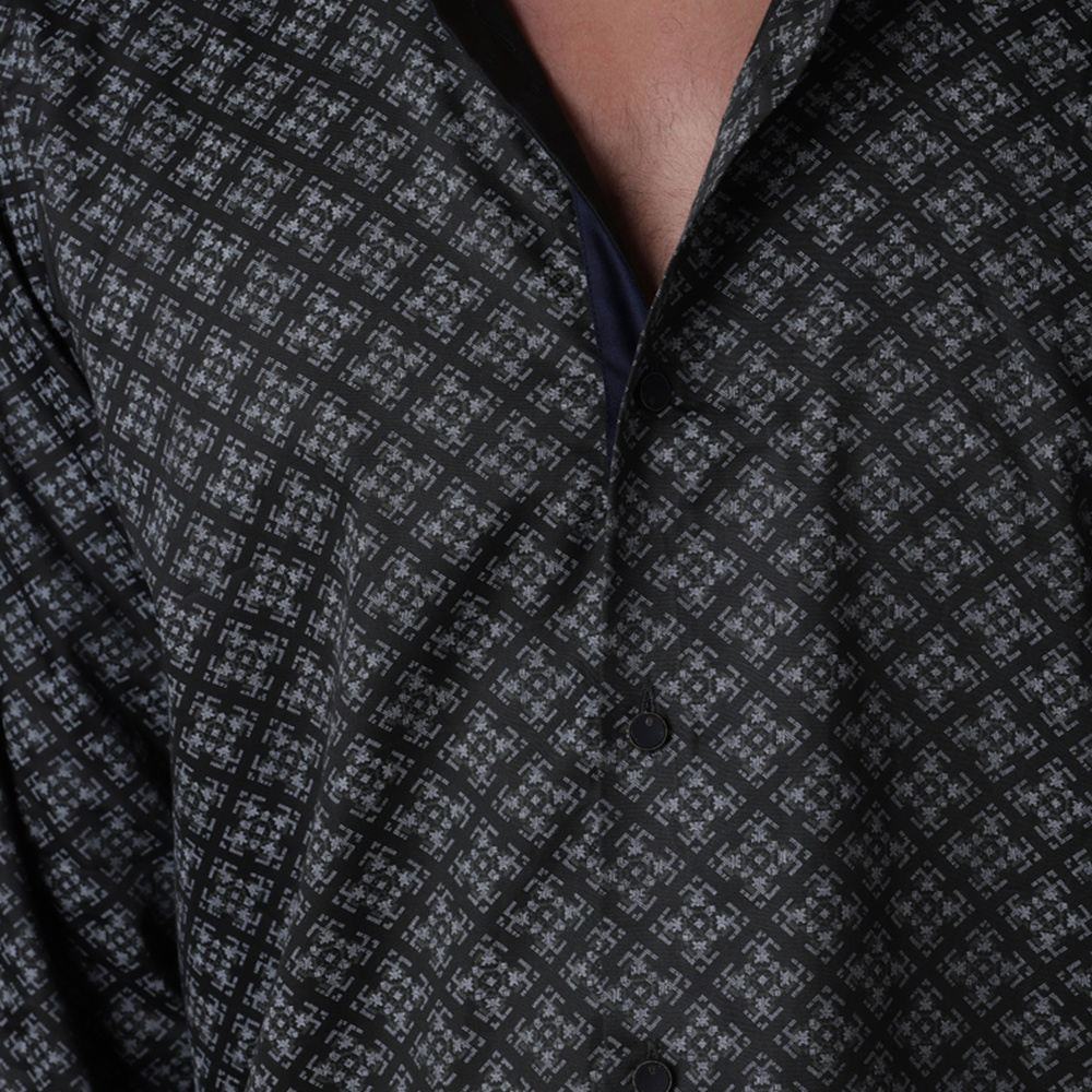 PRINTED SHIRTS | FORMAL & CASUAL SHIRTS FOR MEN | FILO HEVIS GEOMETRIC PRINTS SHIRT COLLECTION-Green