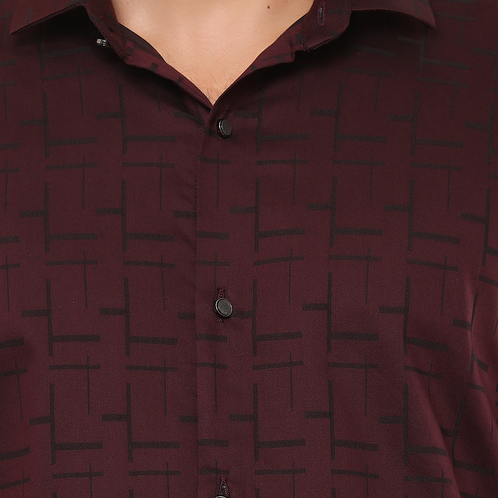 PRINTED SHIRTS | FORMAL & CASUAL SHIRTS FOR MEN | PRINTS SHIRT-MAROON