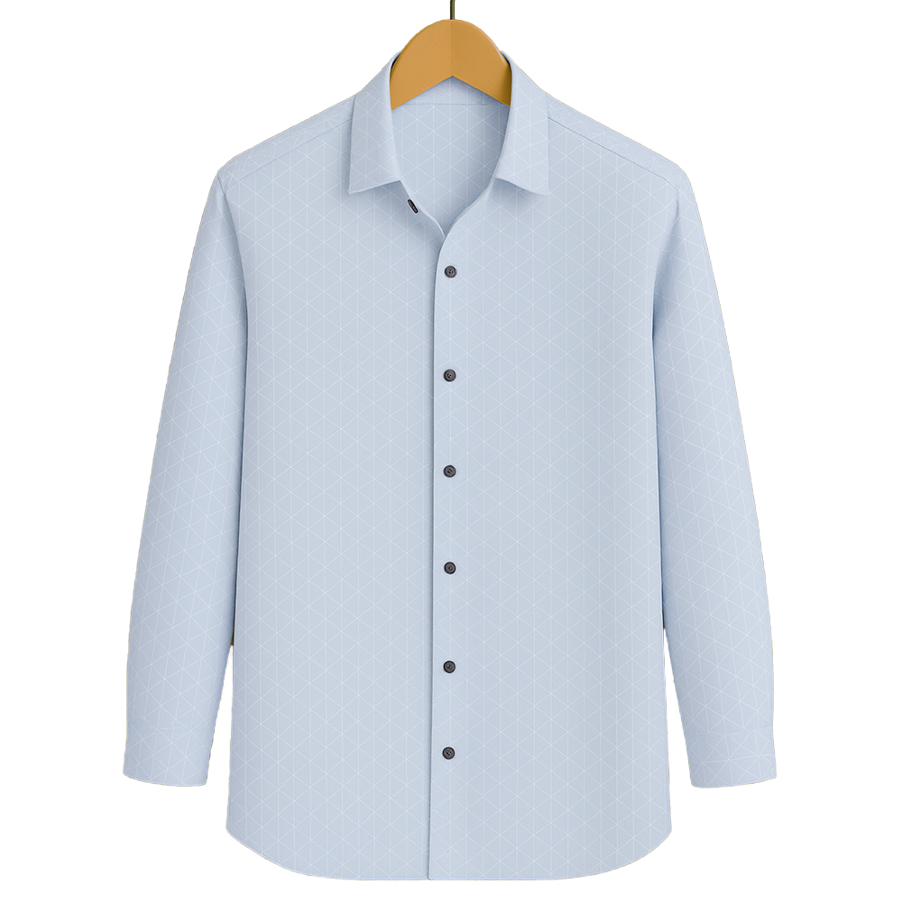 PRINTED SHIRTS | FORMAL & CASUAL SHIRTS FOR MEN | FILO HEVIS GEOMETRIC PRINTS SHIRT COLLECTION-Blue