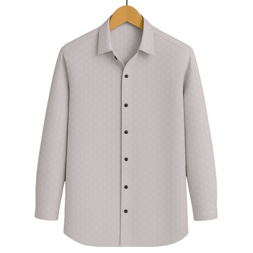 PRINTED SHIRTS | FORMAL & CASUAL SHIRTS FOR MEN | FILO HEVIS GEOMETRIC PRINTS SHIRT COLLECTION-BEIGE