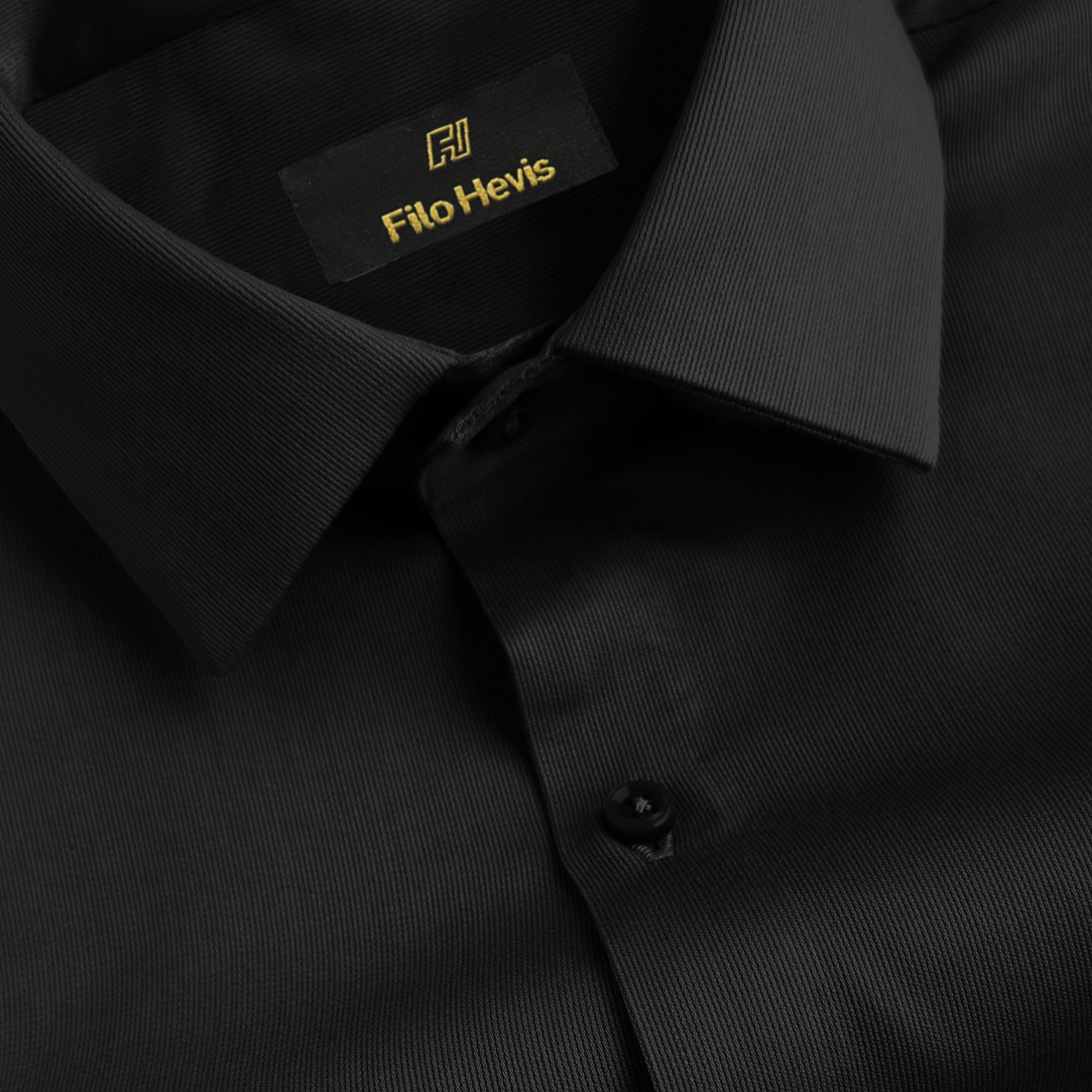 HYCROSS SELF-STRUCTURED FORMAL LYCRA SHIRT-BLACK