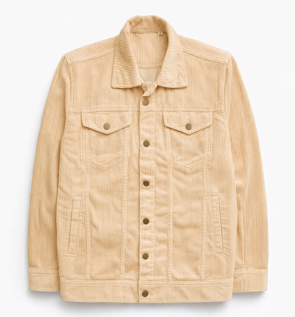 Men’s Beige Corduroy Trucker Jacket