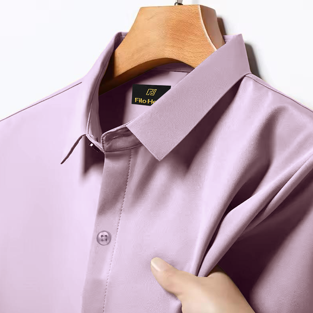 Japanese Lycra Premium Stretch Shirt–Lavender Mist | Ultra-Smooth Formal Fit | Light Onion