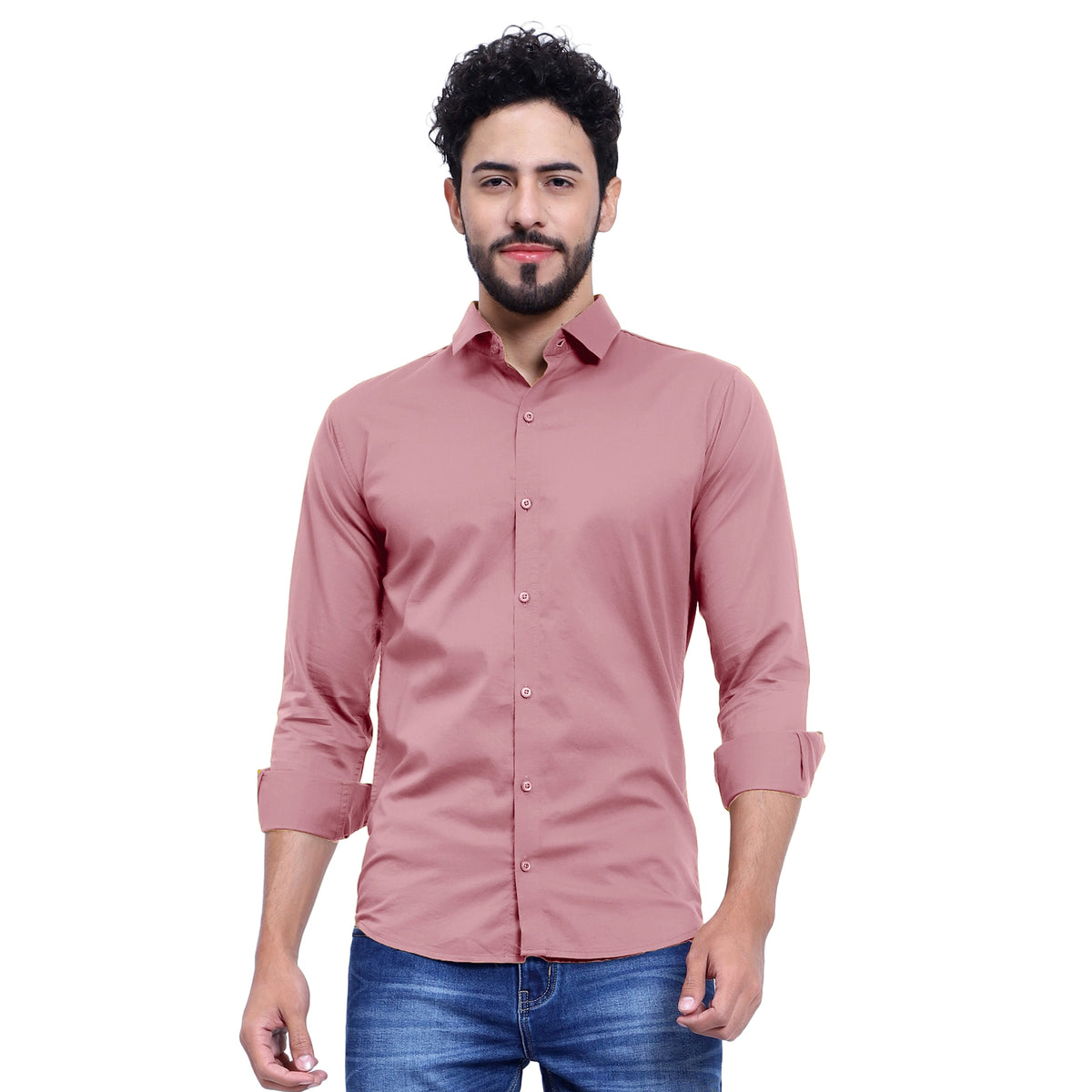MENS FORMAL REGULAR FIT FULL SLEEVE SHIRT PINK