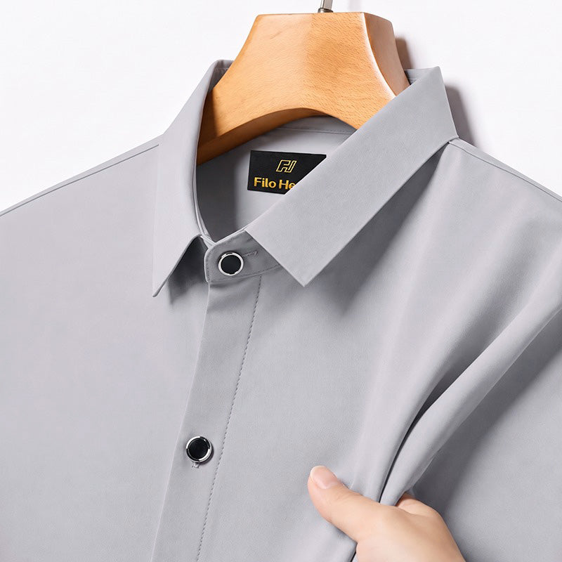 Japanese Lycra Stretch Formal Shirt for Men | Light Grey