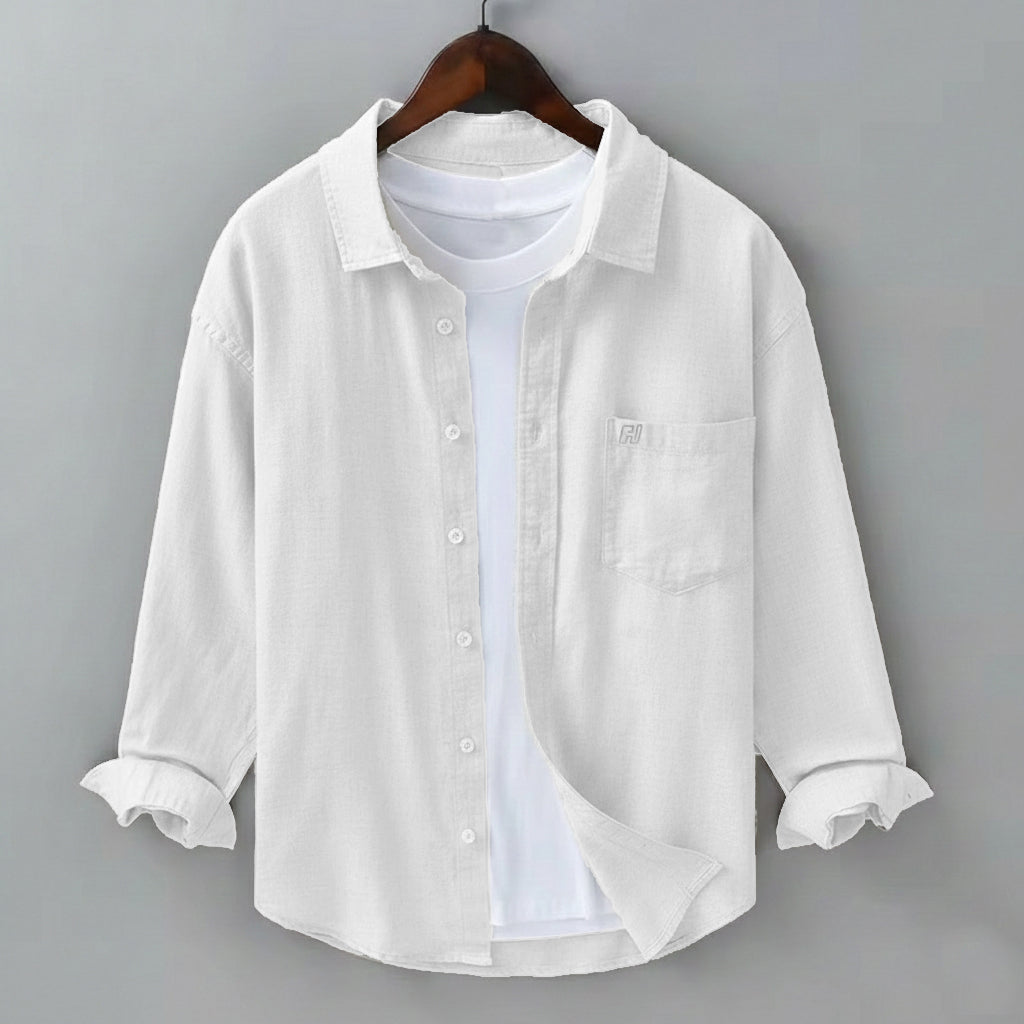 FINE LINEN SHIRTS FOR MEN (Full Sleeves)-White