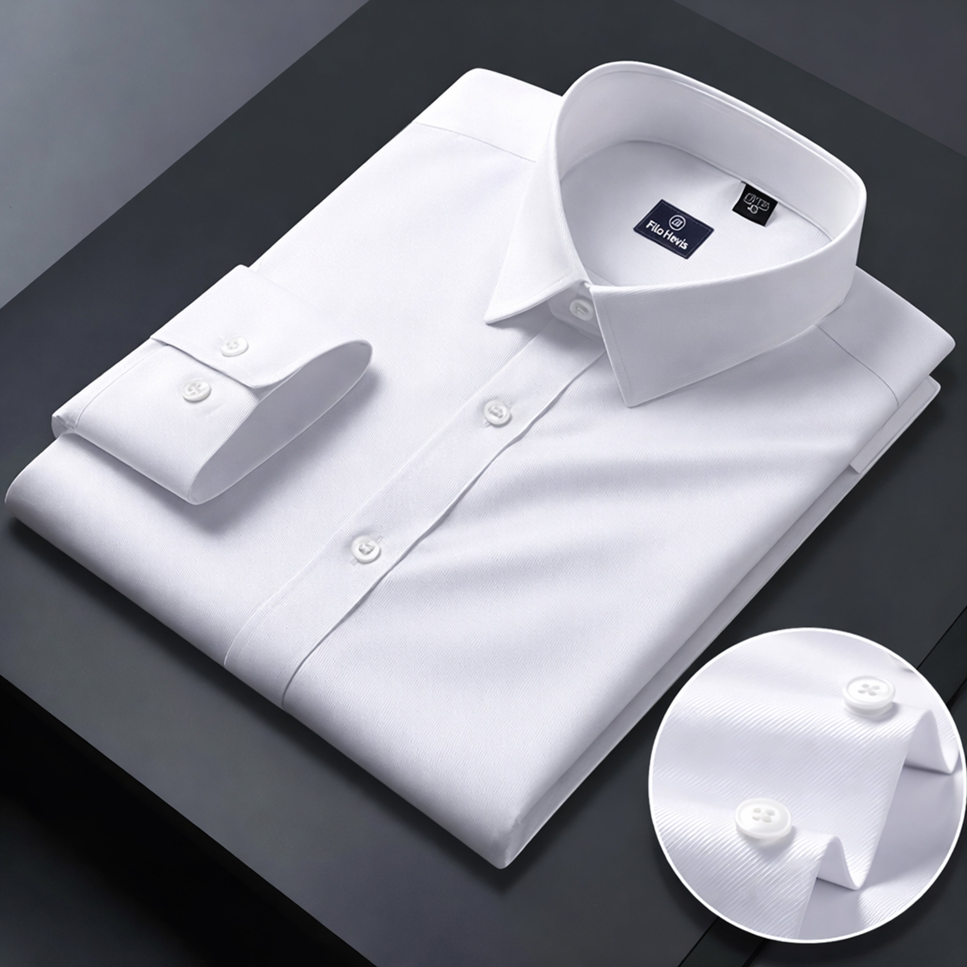 Men's Formal Regular Fit Cotton Full Sleeve Shirt - White