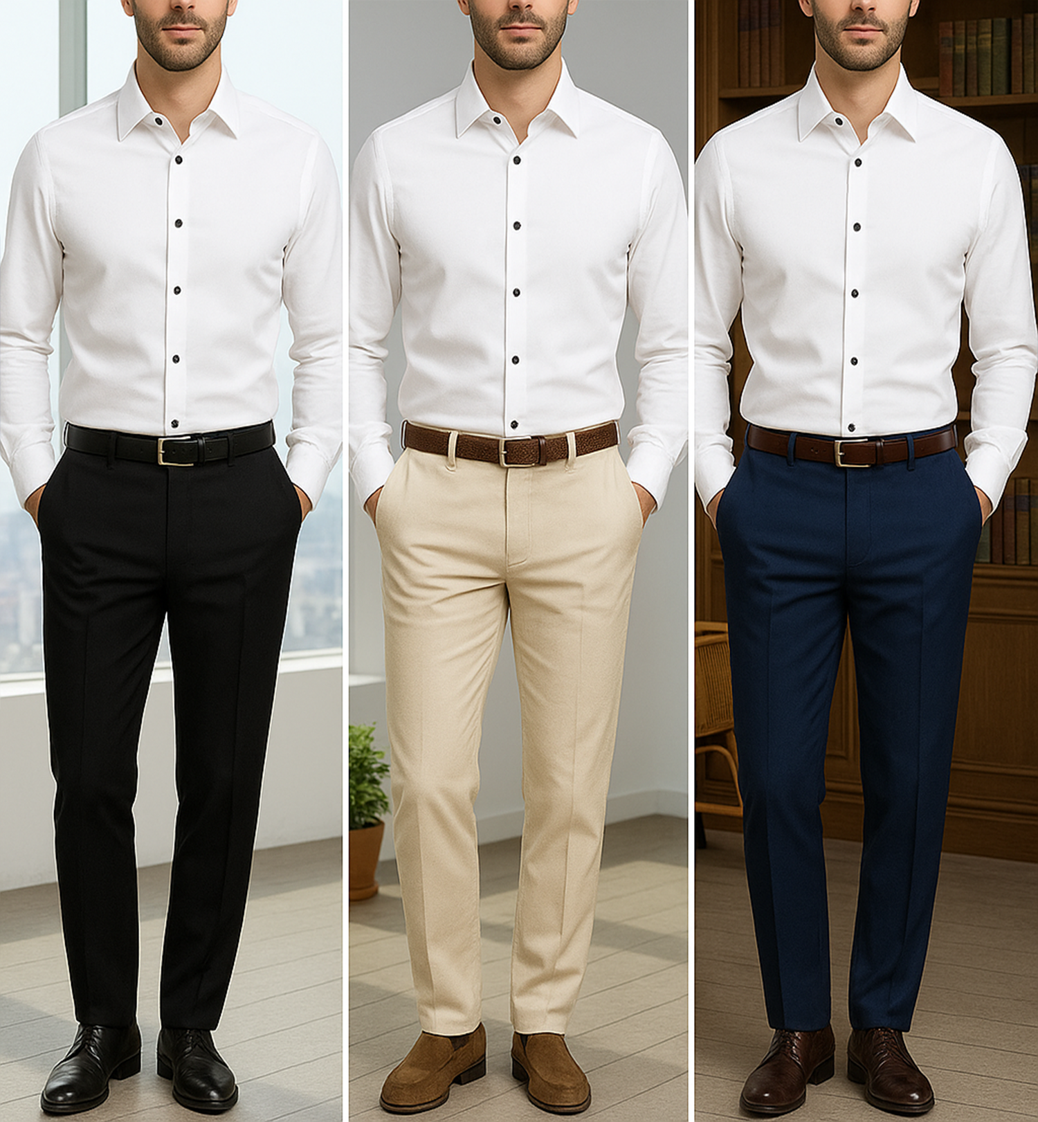 Men's Satin Lycra formal  Full Sleeve shirt White