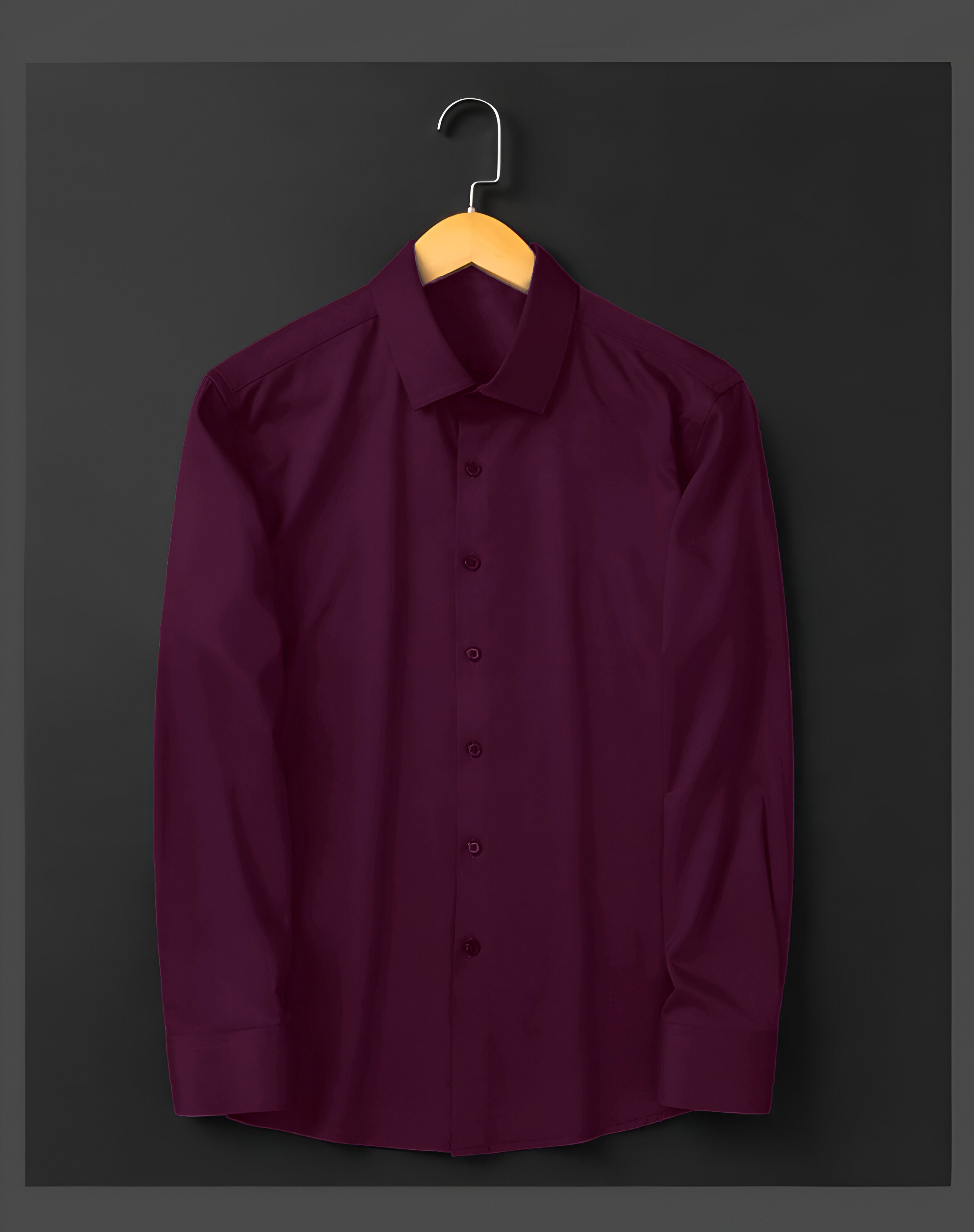 Men's Formal Regular Fit Cotton Full Sleeve Shirt - Wine
