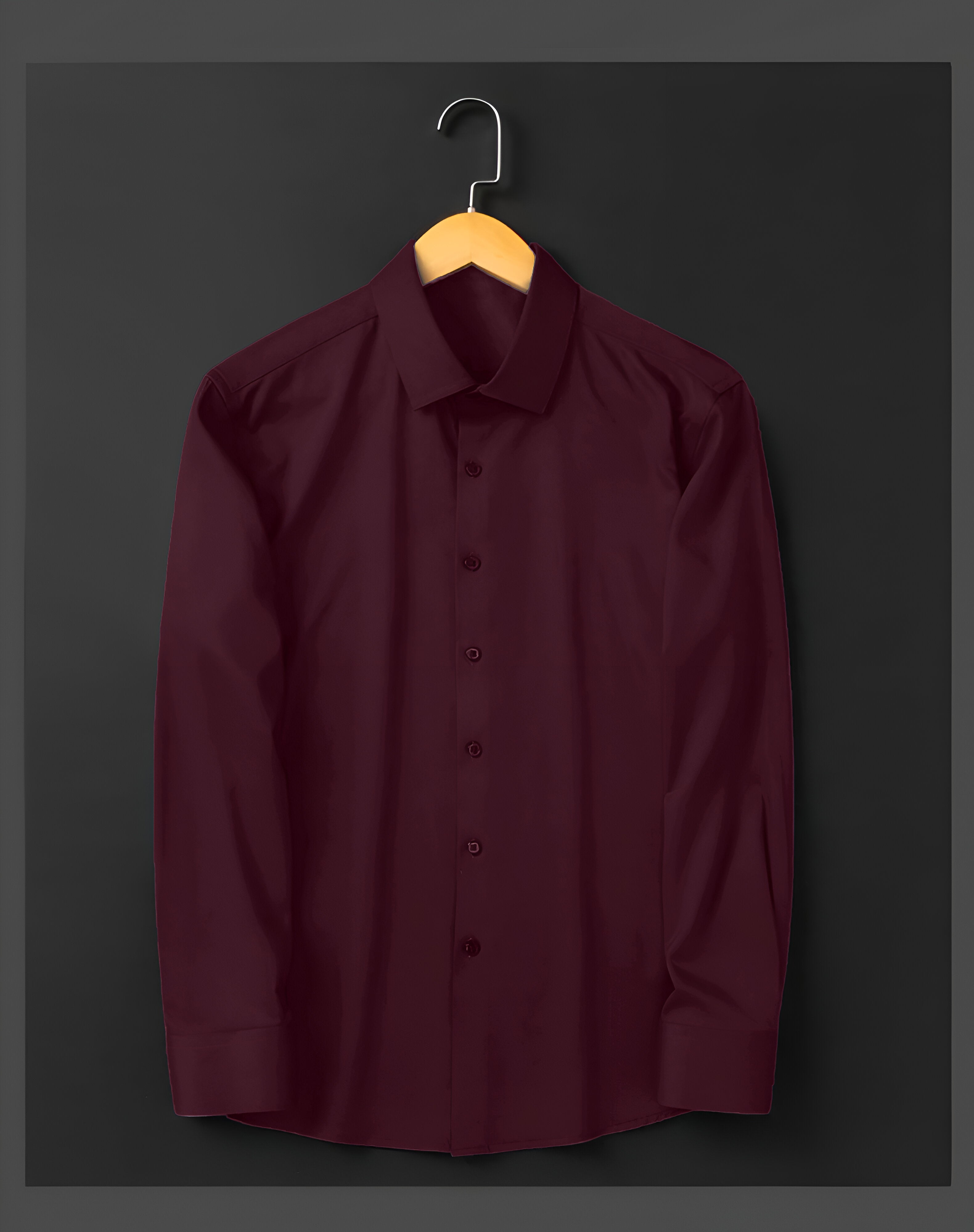 Men's Formal Regular Fit Full Sleeve Shirt - Wine