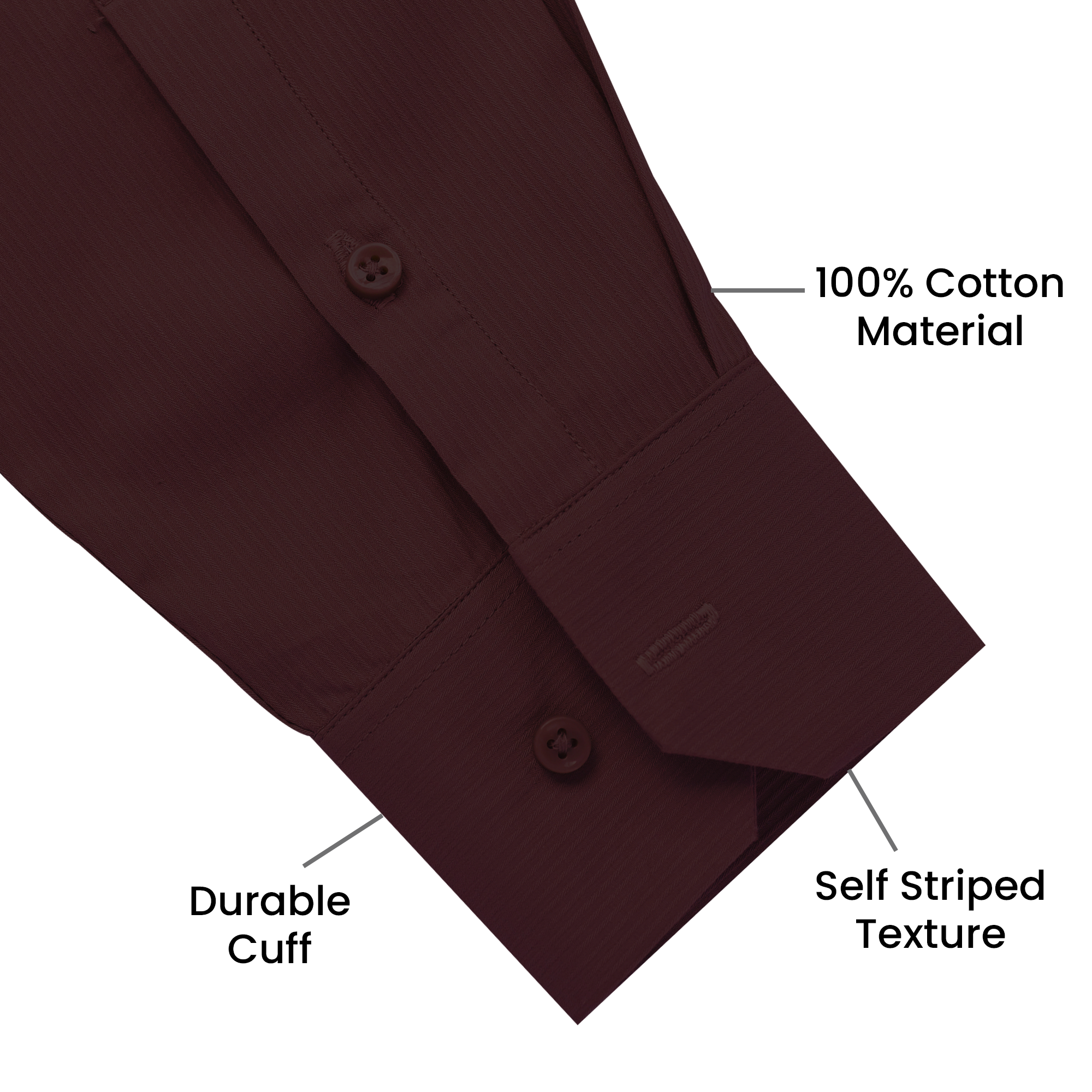 Premium SELF STRIPED SHIRTS FOR MEN - Textured Formal Shirts Collection | Professional Office Wear-Wine