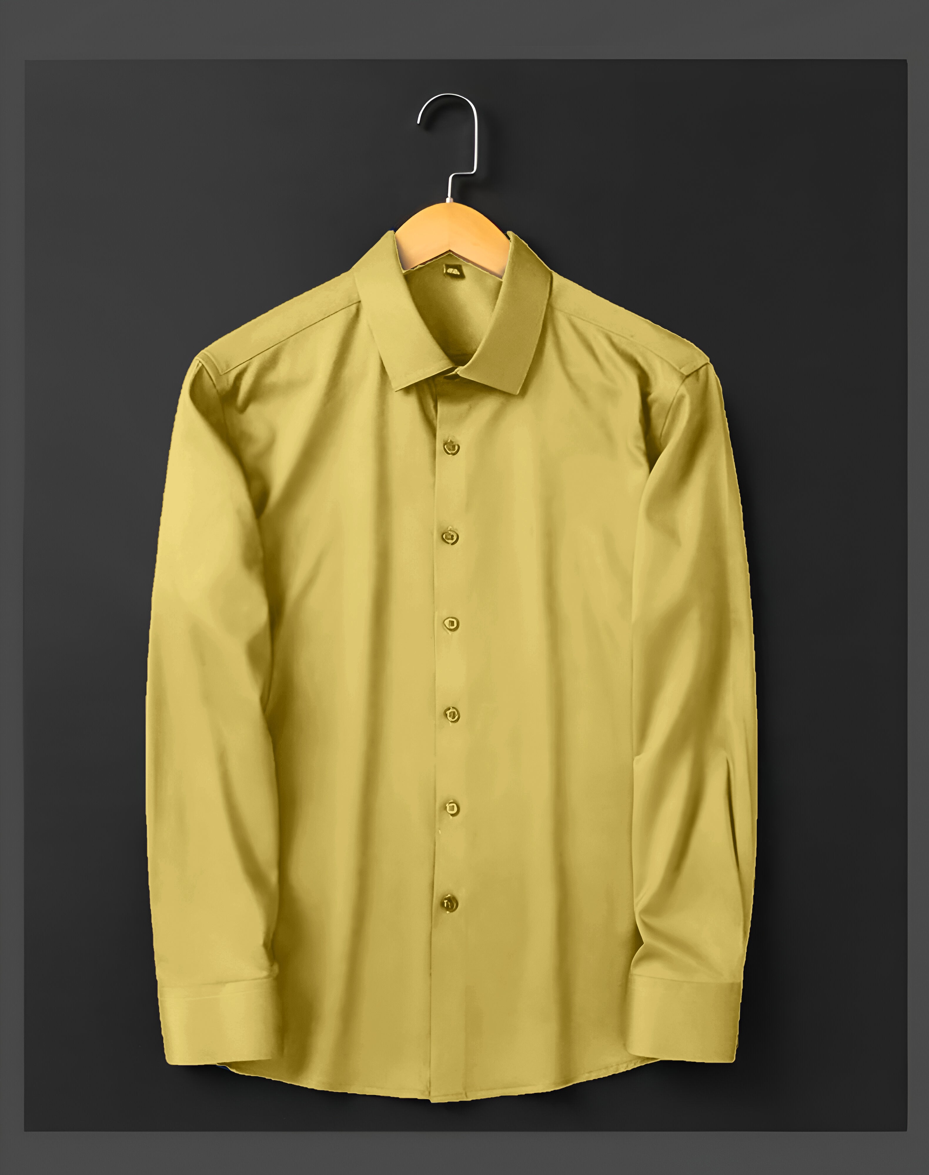 MENS FORMAL REGULAR FIT FULL SLEEVE SHIRT- YELLOW