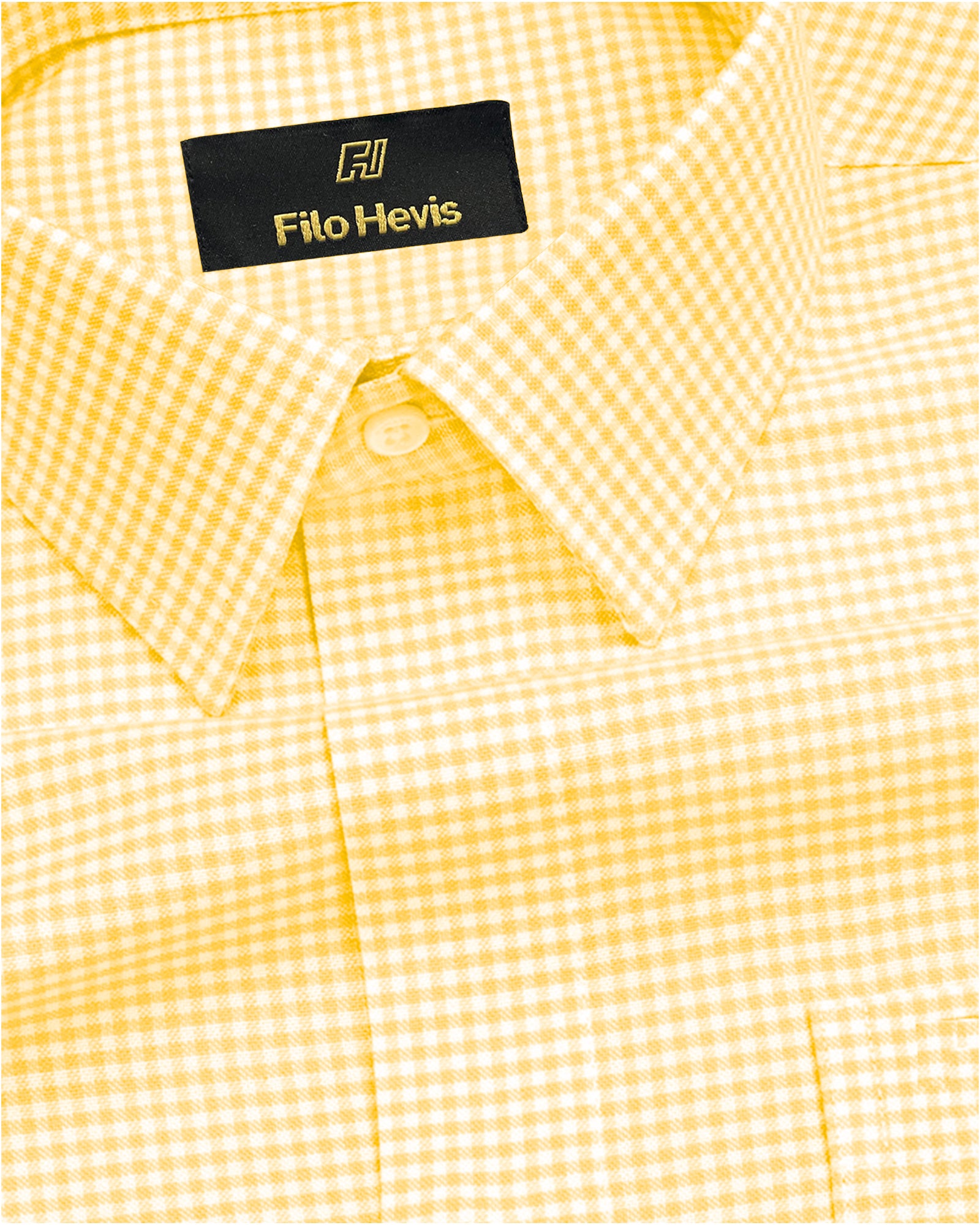 Men's Cotton Check Shirt-Yellow, Regular Fit, All-Day Comfort