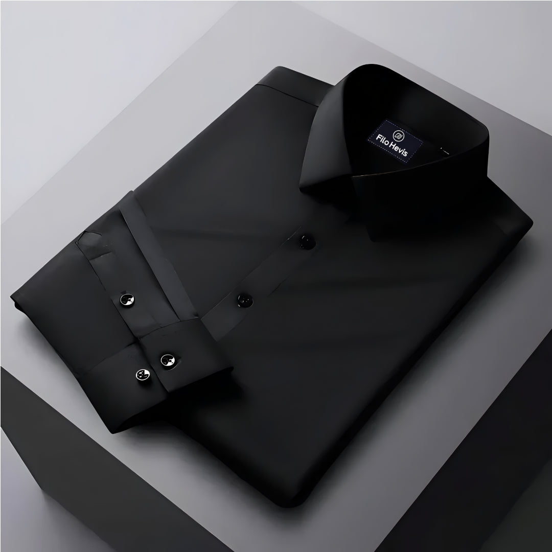 Men's Formal Regular Fit Full Sleeve Shirt - Black