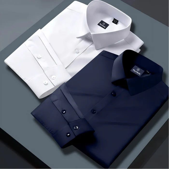 Combo of 2 Formal shirts Navy Blue & White Colour
