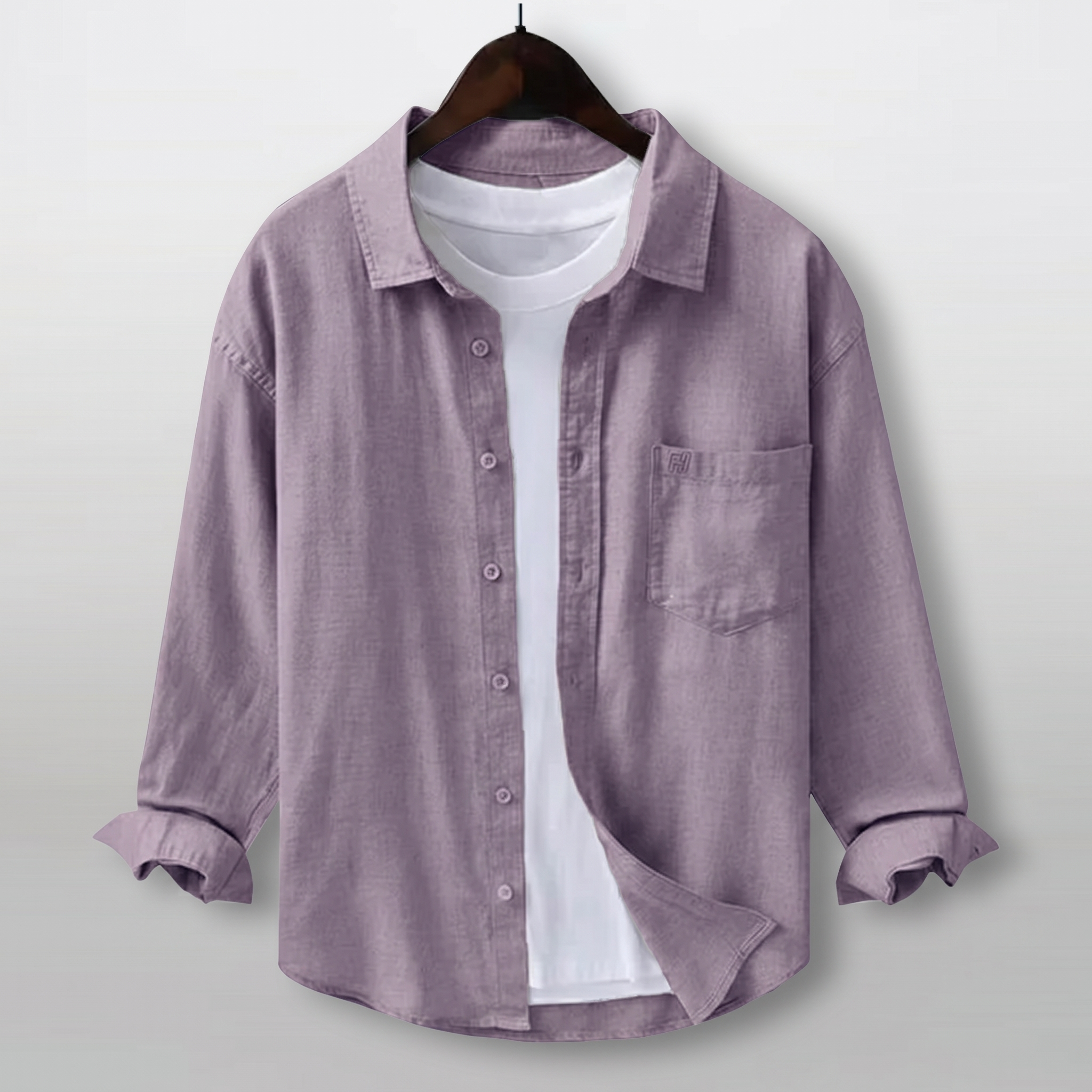 FINE LINEN SHIRTS FOR MEN (Full Sleeves)-Light Onion