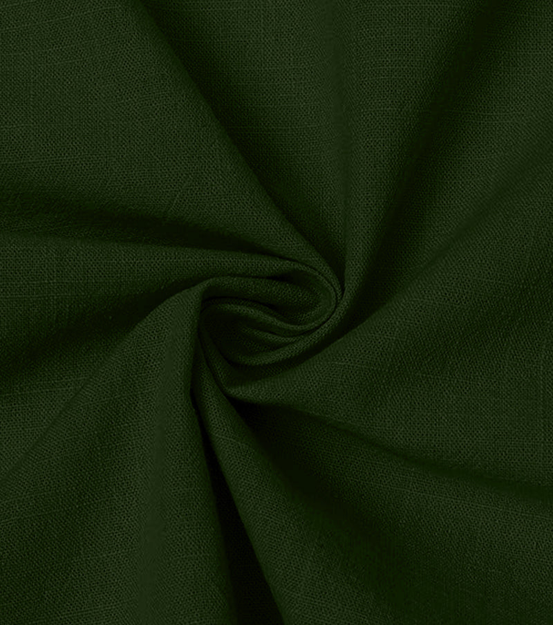 Cotton Chinese Collar Short Kurta for Men | Traditional Nehru Ethnic Shirts | Daily Wear-Dark Green/Phthalo Green