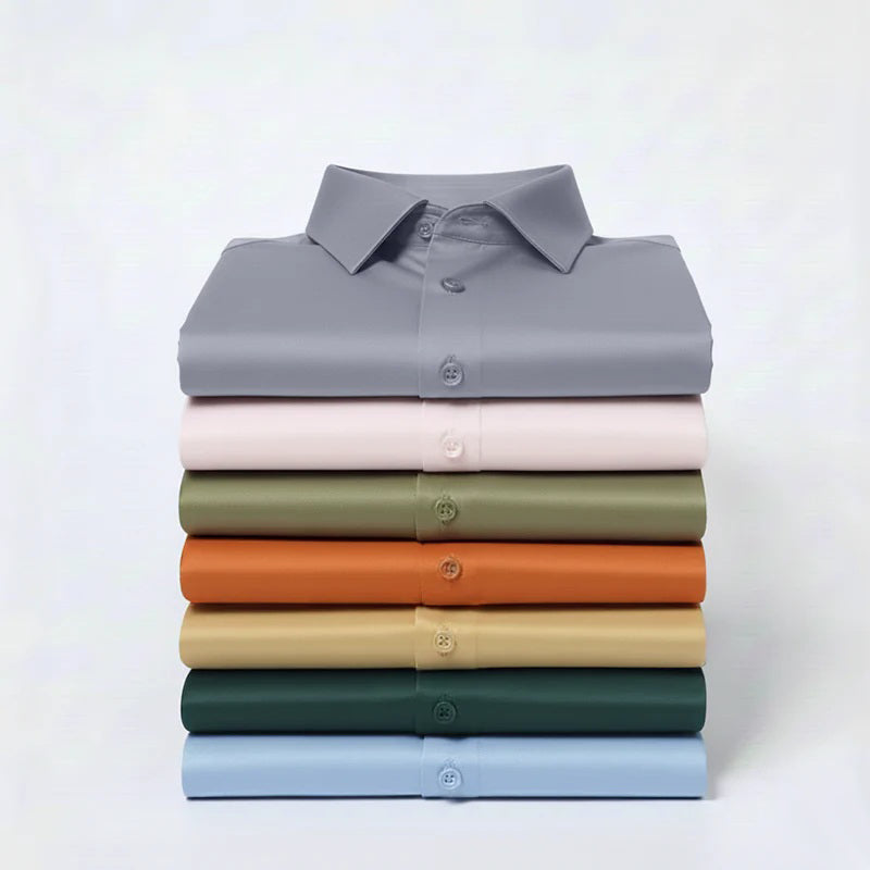 Men's Satin Lycra formal  Full Sleeve shirt Light Grey