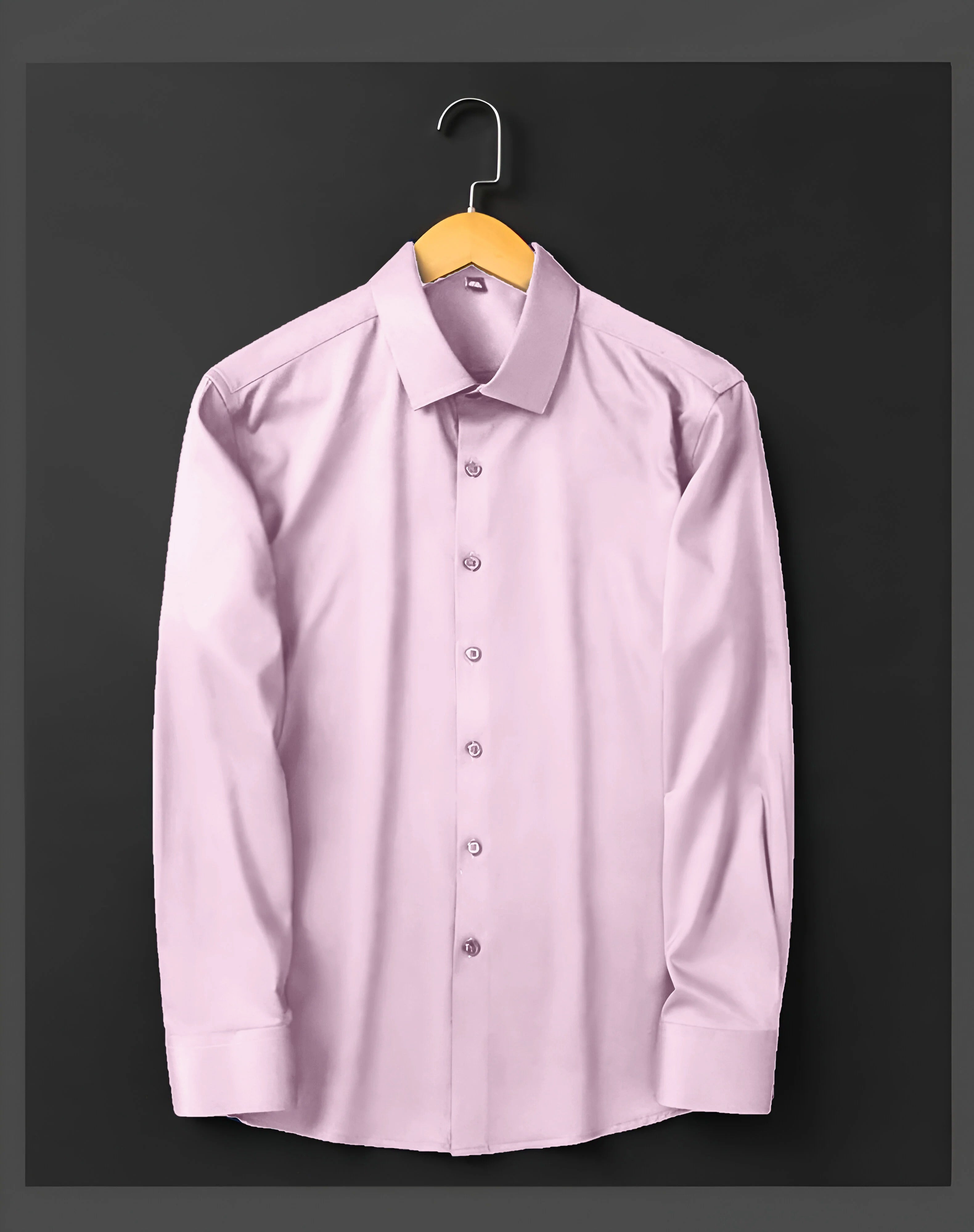 Men's Formal Regular Fit Cotton Full Sleeve Shirt- LIGHT PINK