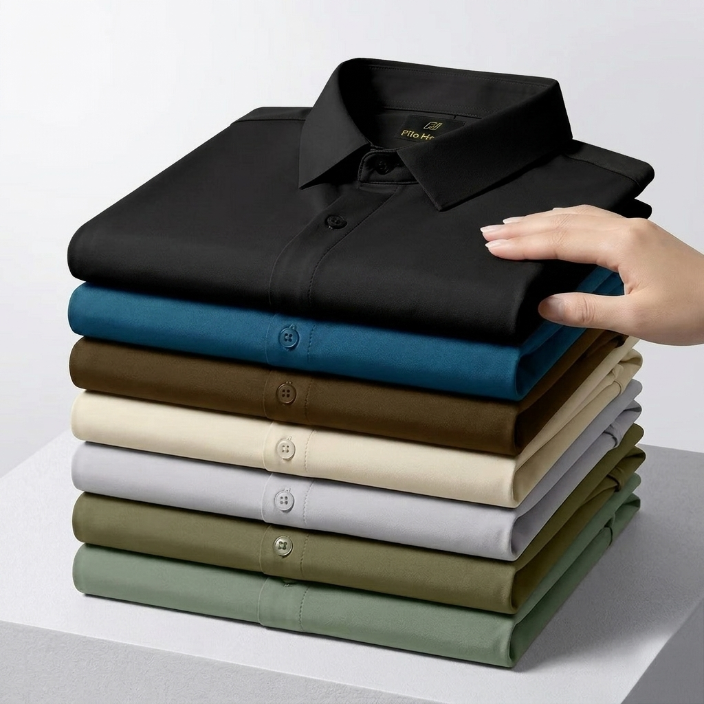 Japanese Lycra Stretch Formal Shirt for Men | Black