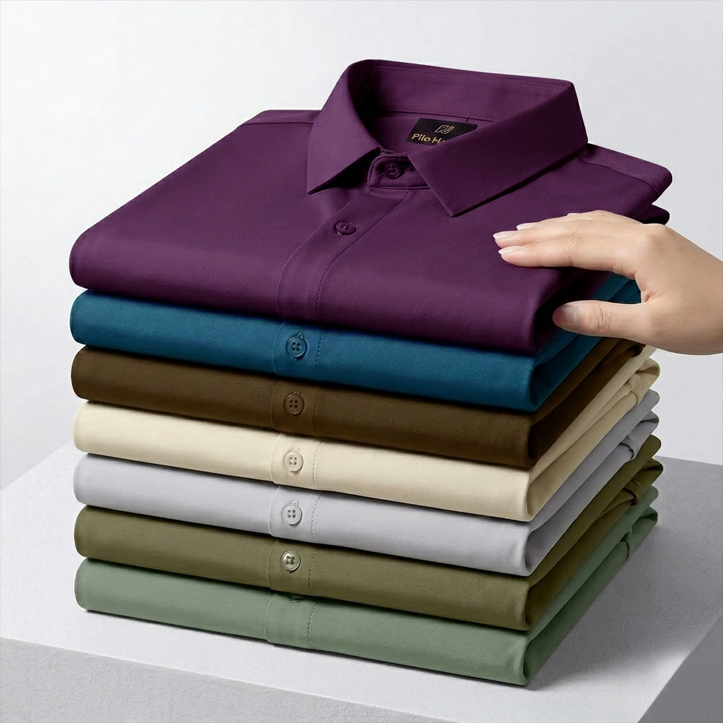 Japanese Lycra Stretch Formal Shirt for Men | Wine