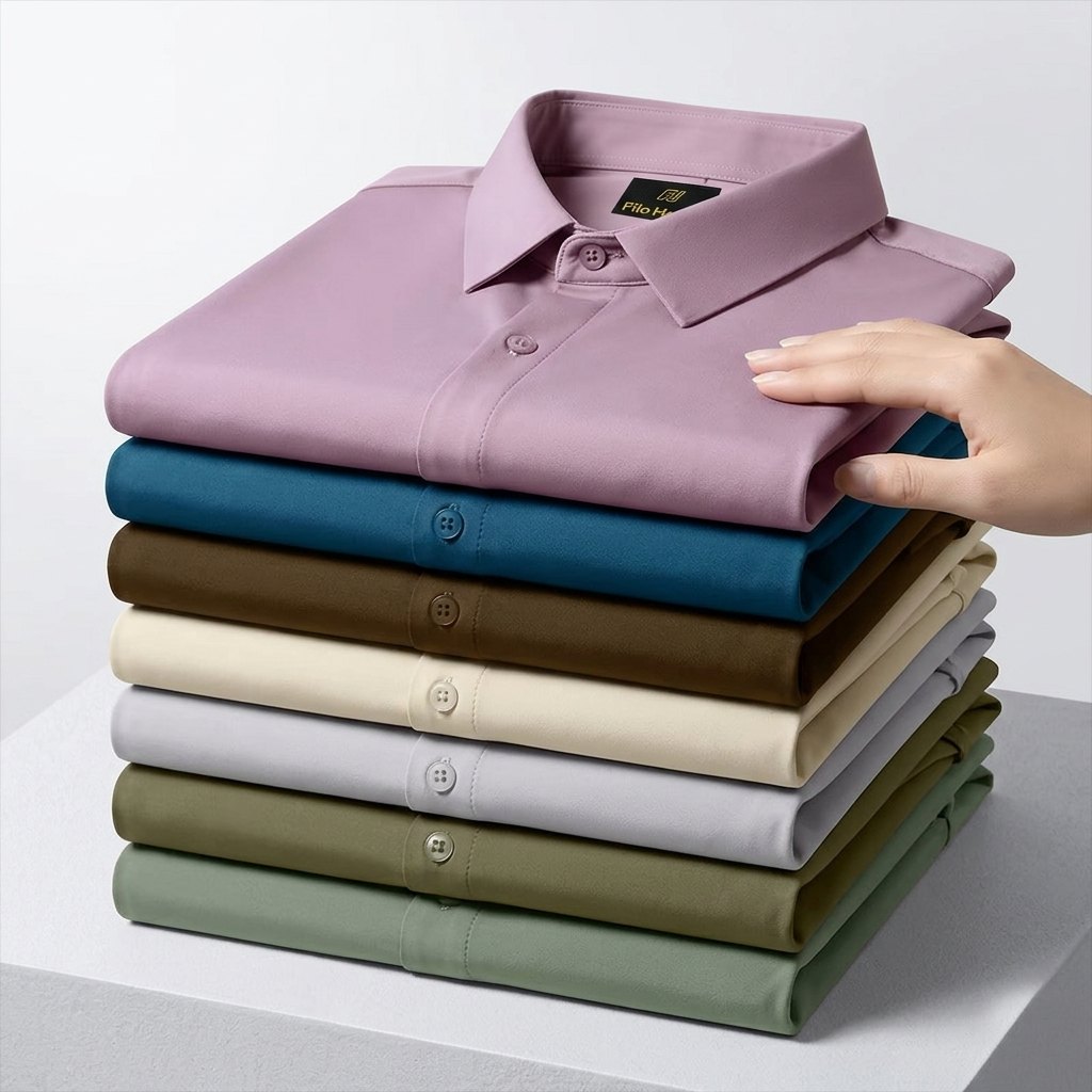 Japanese Lycra Premium Stretch Shirt–Lavender Mist | Ultra-Smooth Formal Fit | Light Onion