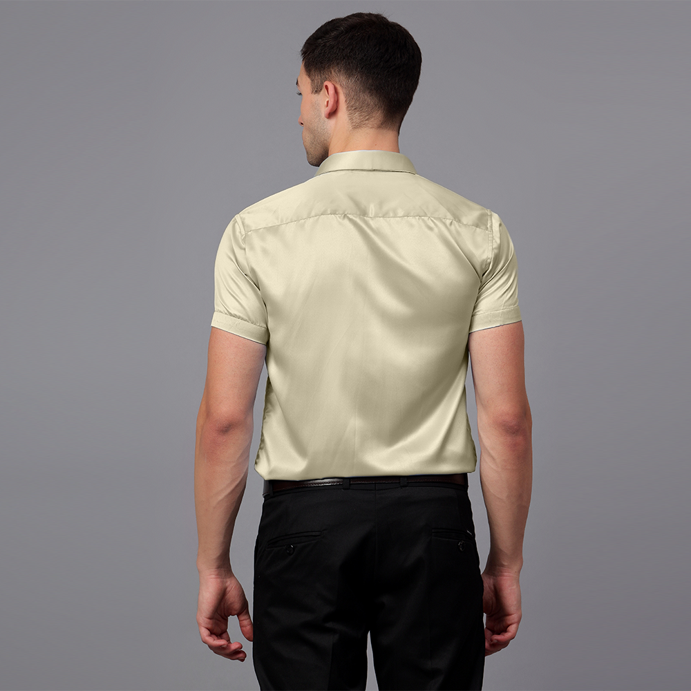 Men’s Satin Half Sleeve Formal Shirt – Premium Soft & Shiny Finish-Olive