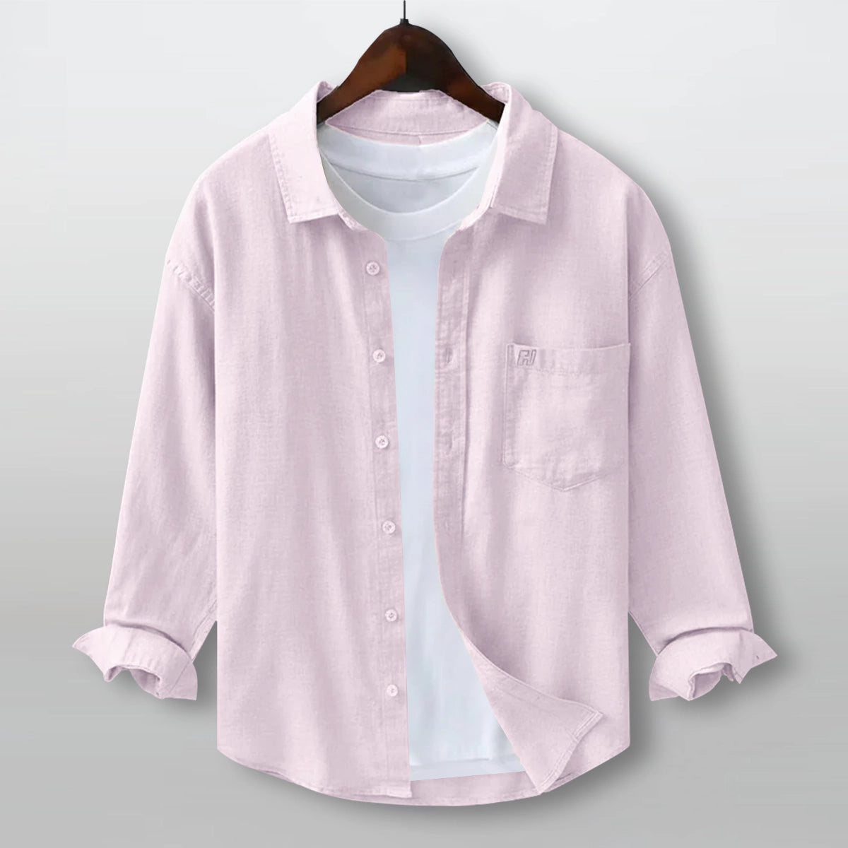 pink linen shirt for men