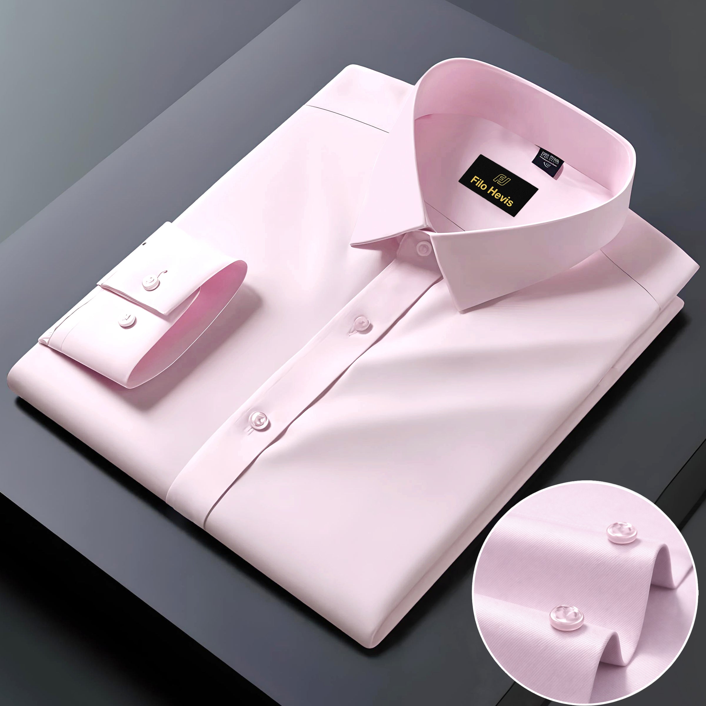 Men's Formal Regular Fit Cotton Full Sleeve Shirt- LIGHT PINK