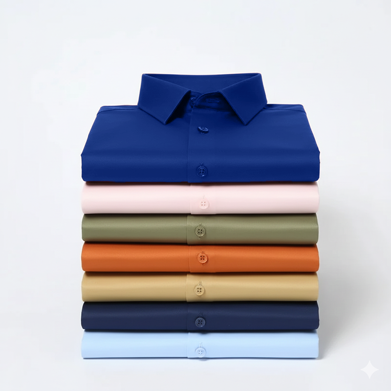 Men's Satin Lycra formal  Full Sleeve shirt Royal Blue