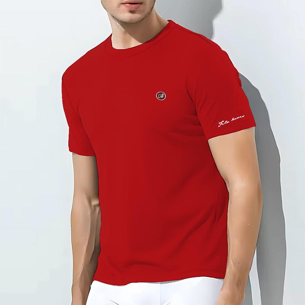 Men's Cotton Round Neck t-shirt Red