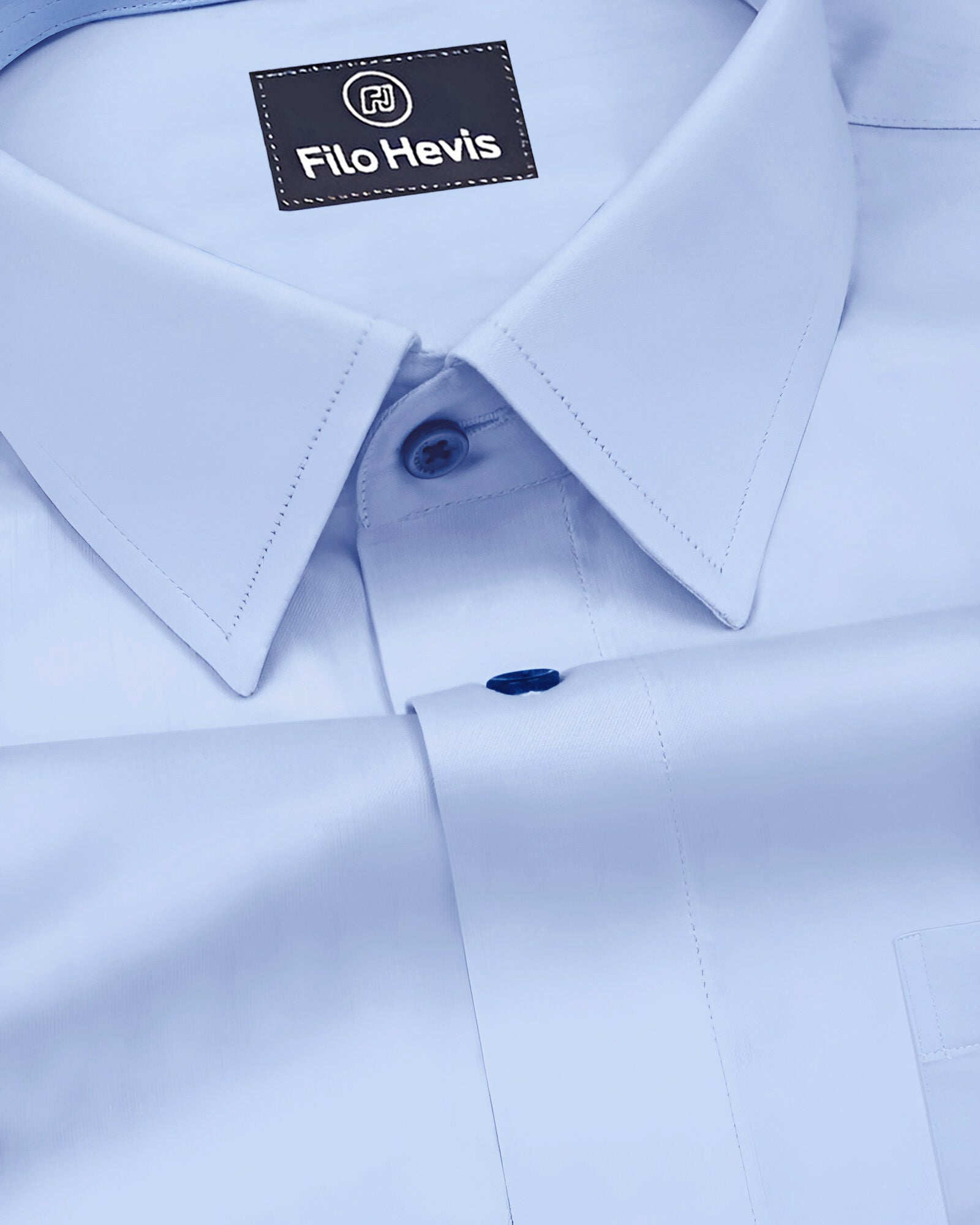 PLUS SIZE FORMAL SHIRTS IN COTTON FOR MEN (Single Pocket)- SKY BLUE