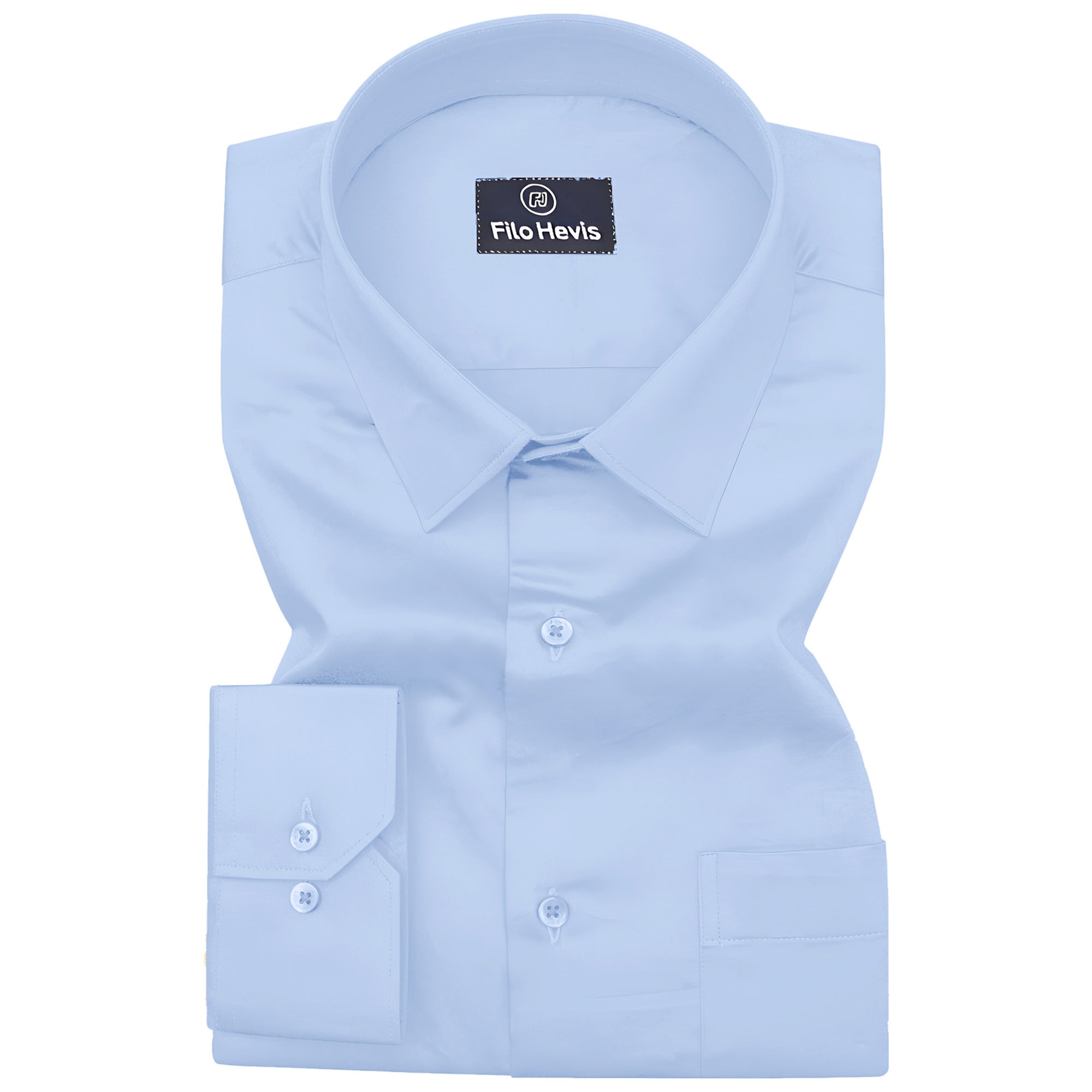 PLUS SIZE FORMAL SHIRTS IN COTTON FOR MEN (Single Pocket)- SKY BLUE