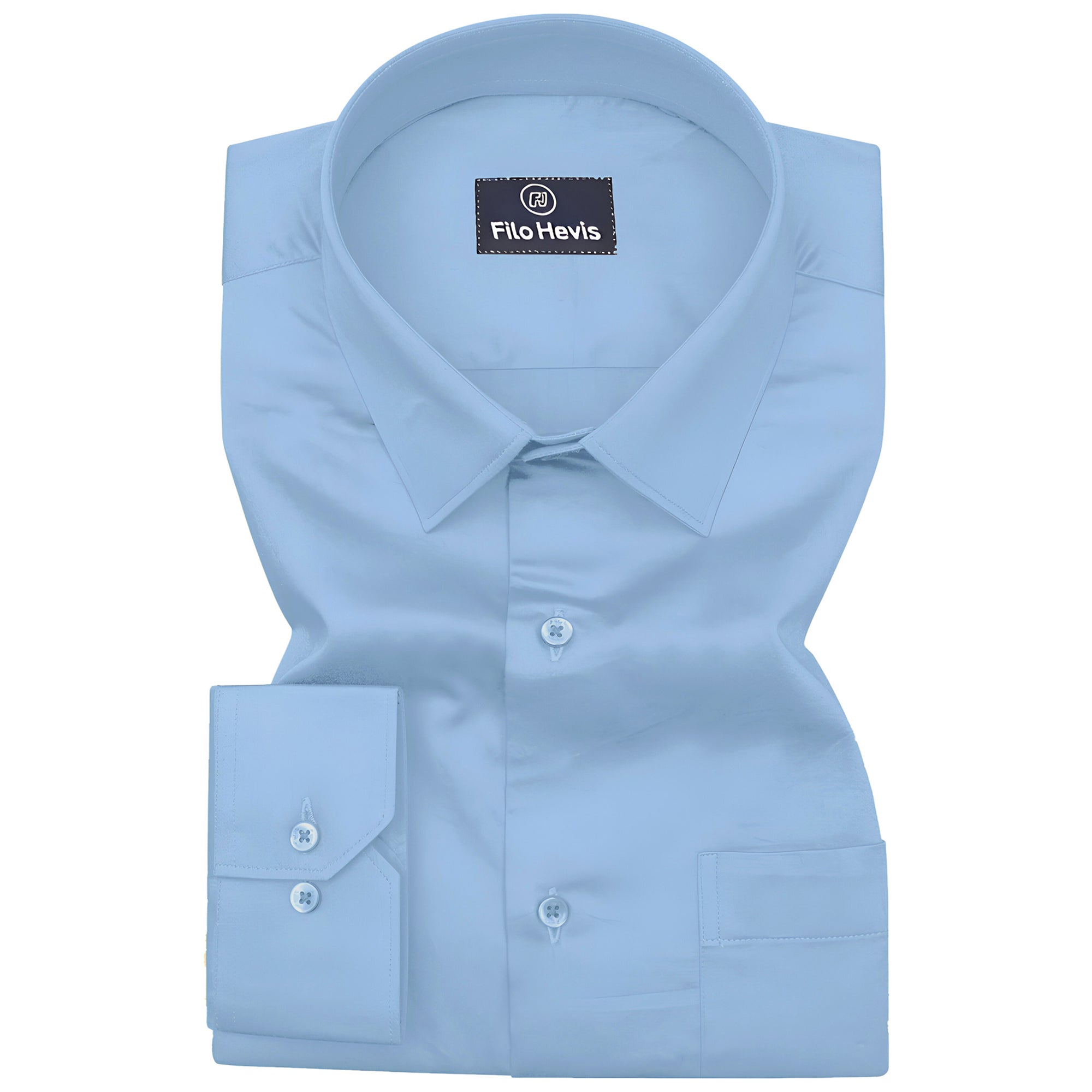 PLUS SIZE FORMAL SHIRTS IN COTTON FOR MEN (Single Pocket)- SKY BLUE