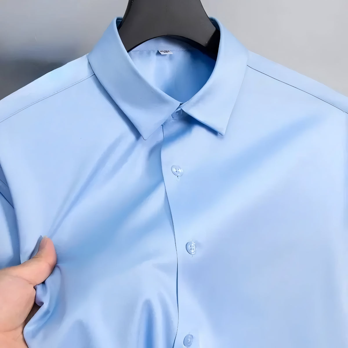 Men's Satin Lycra formal  Full Sleeve shirt Sky Blue