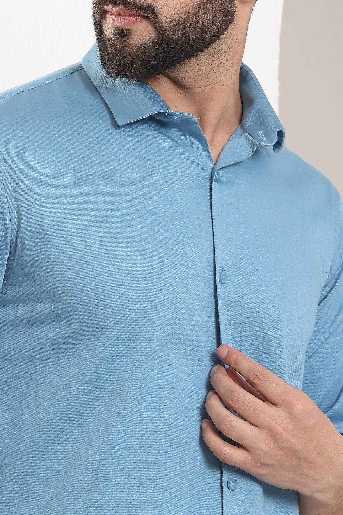 MENS FORMAL REGULAR FIT FULL SLEEVE SHIRT BLUE